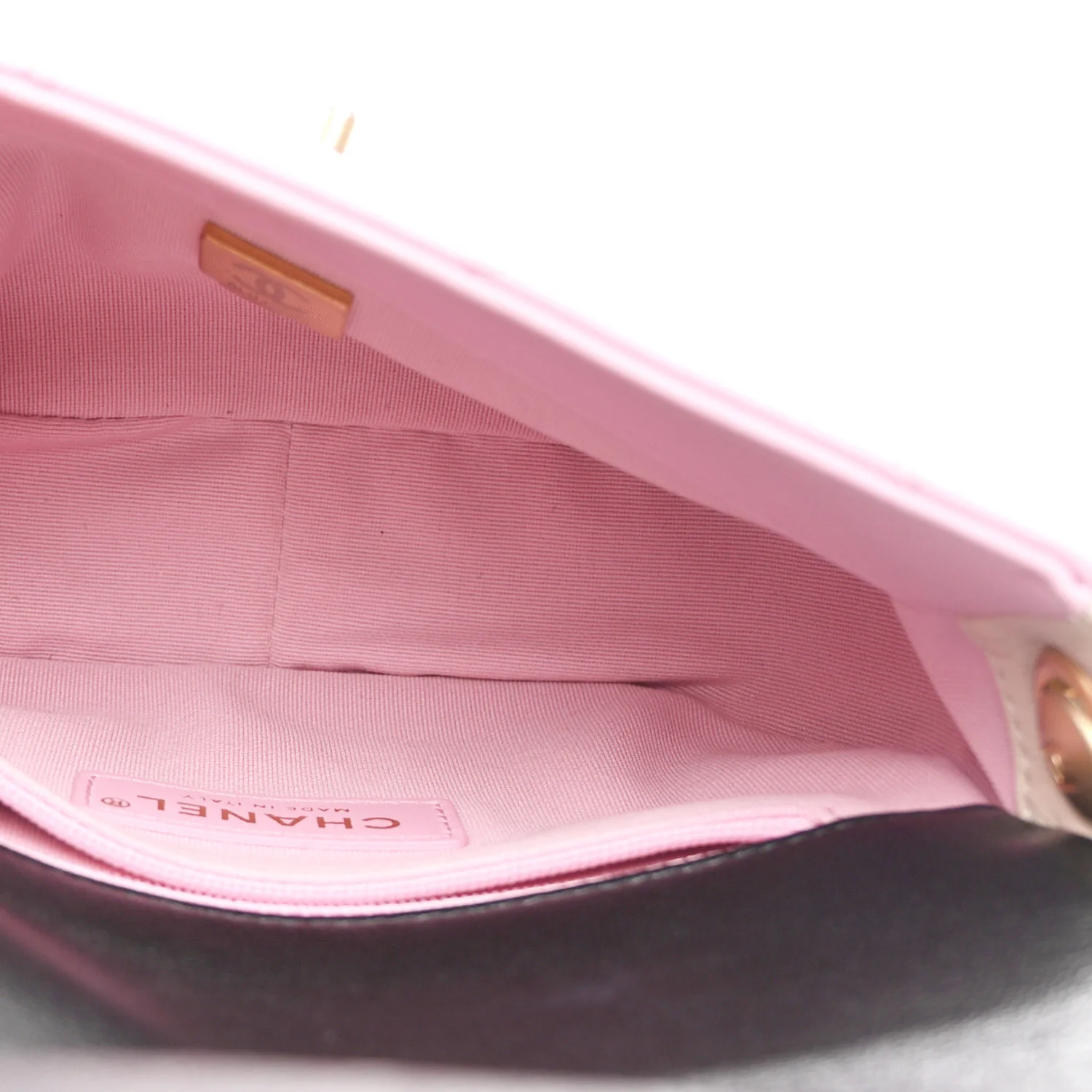 Lambskin Quilted Mini Lacquered Chain Flap Black Pink Beige Silver - Image 5