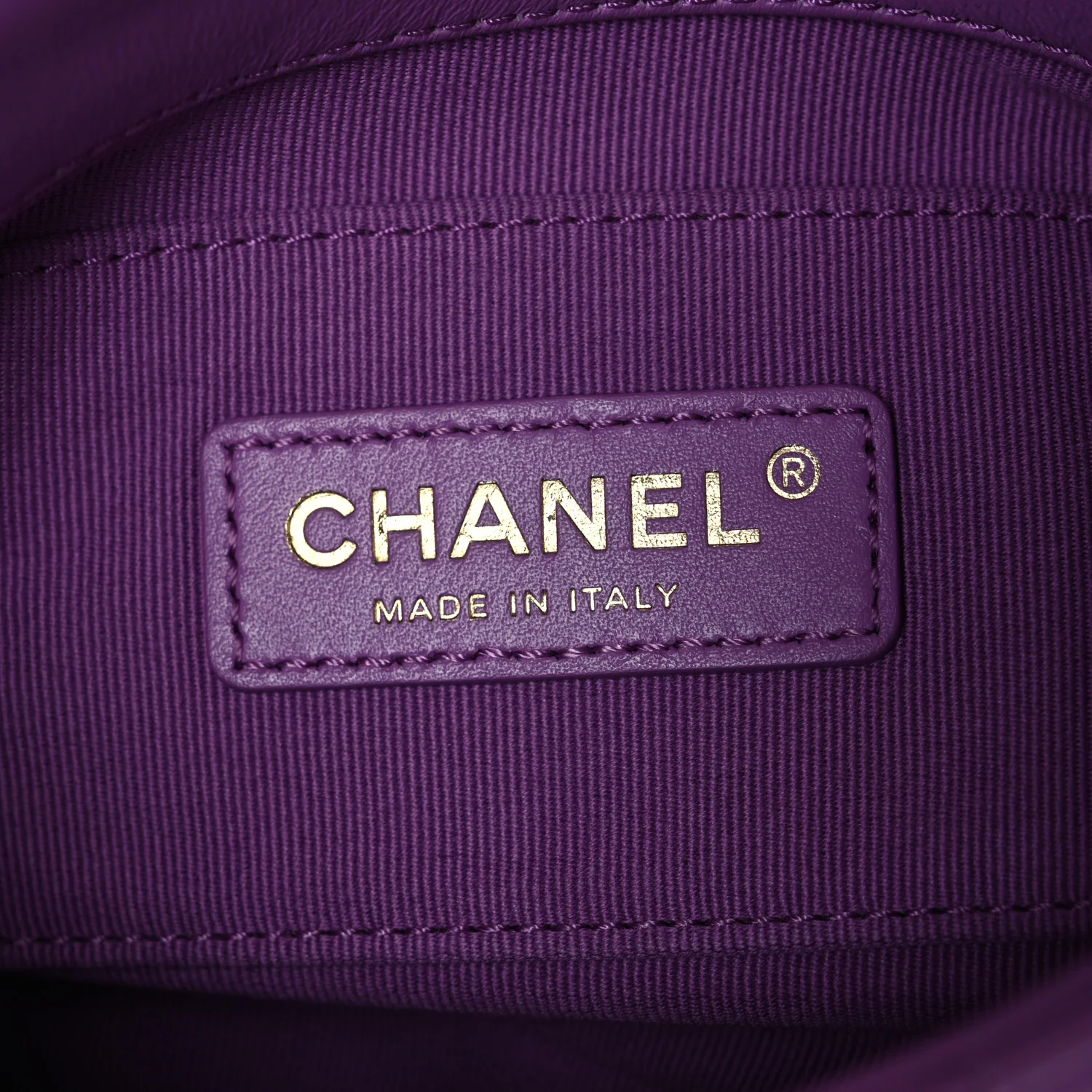 Lambskin Quilted Mini Lacquered Chain Flap Purple - Image 6