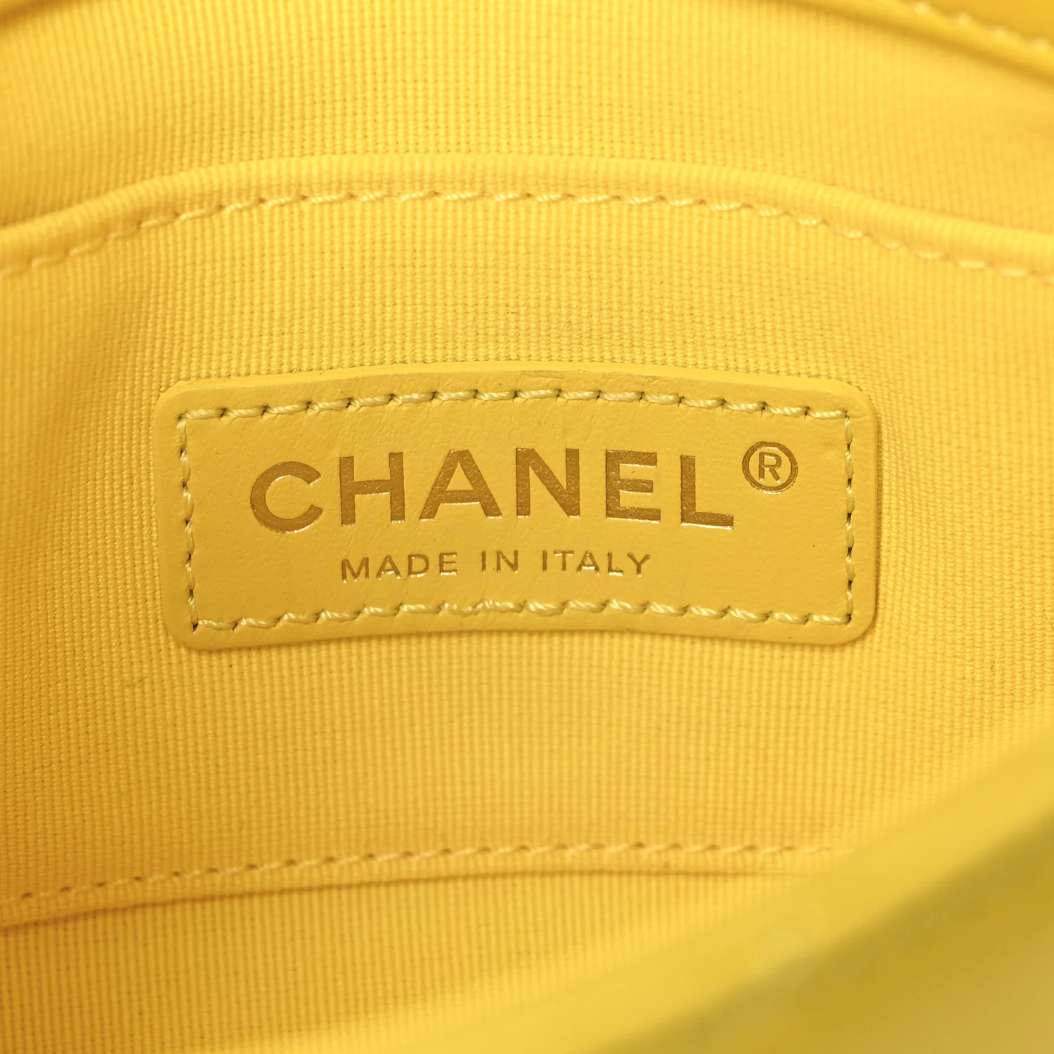 Lambskin Quilted Mini Lacquered Chain Flap Yellow - Image 6