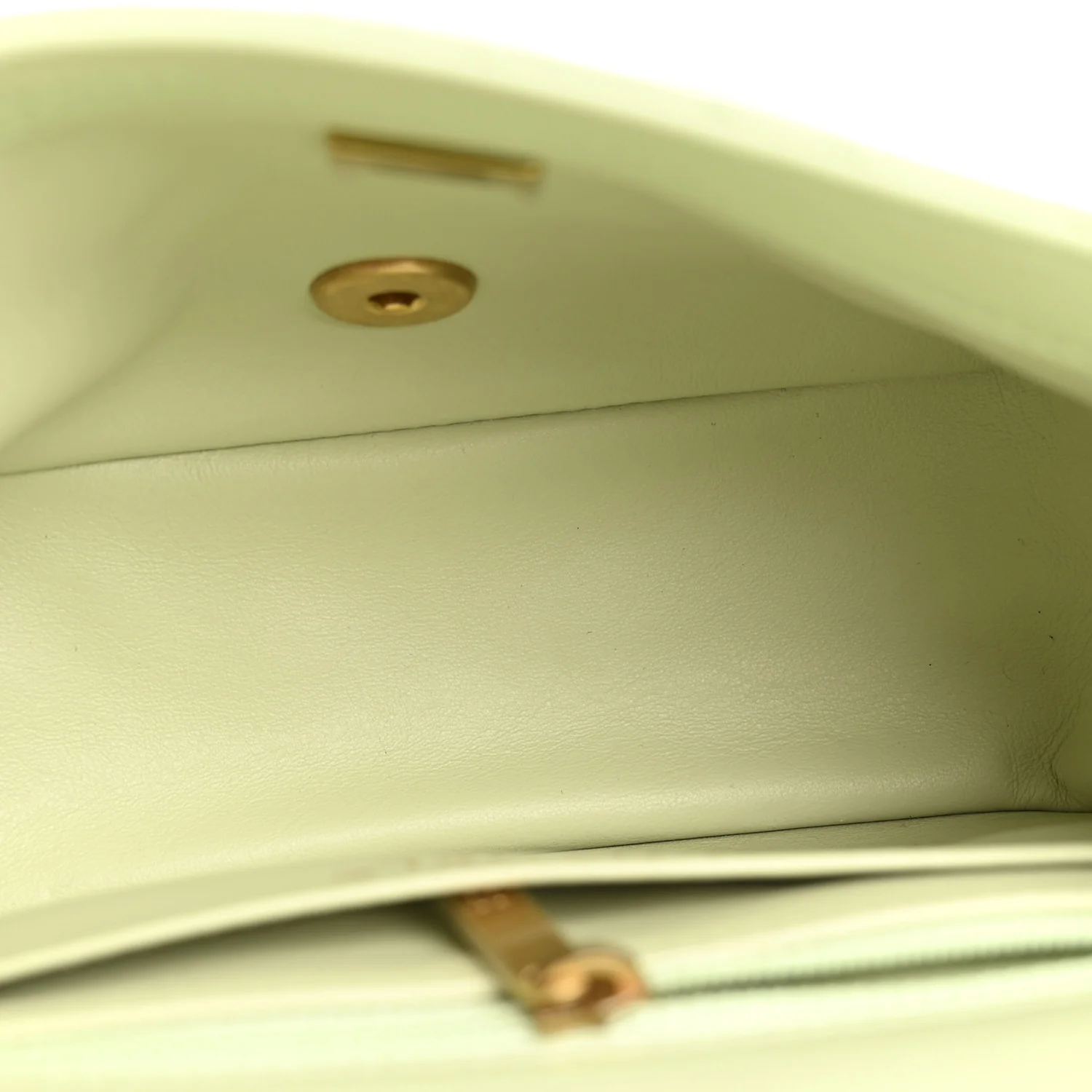 Lambskin Quilted Mini Pearl Crush Flap Light Green - Image 5
