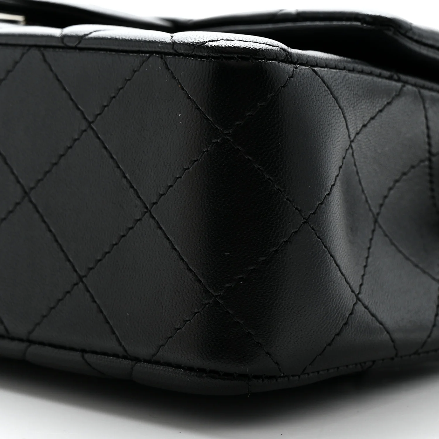 Lambskin Quilted Mini Rectangular Flap Black - Image 10