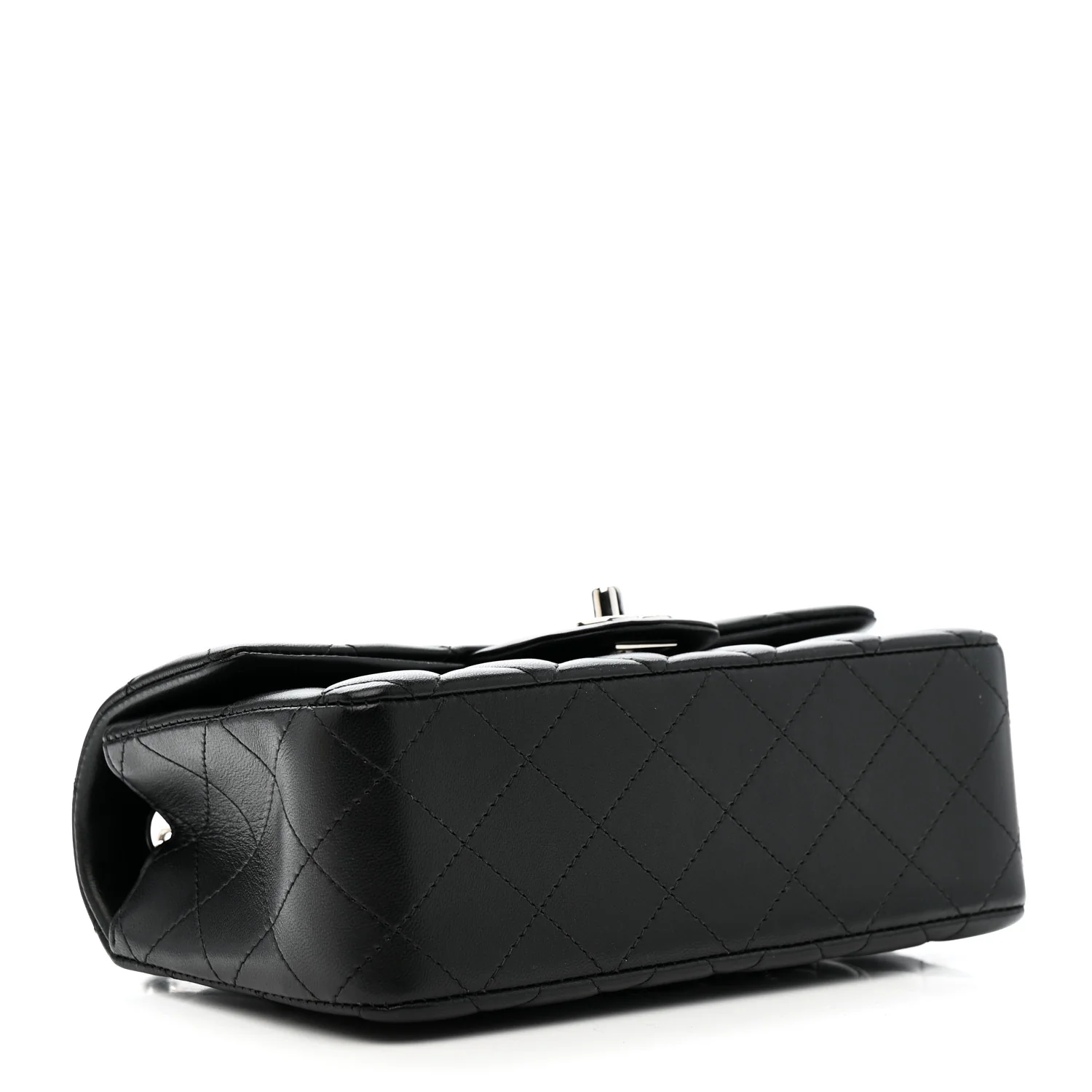 Lambskin Quilted Mini Rectangular Flap Black - Image 4