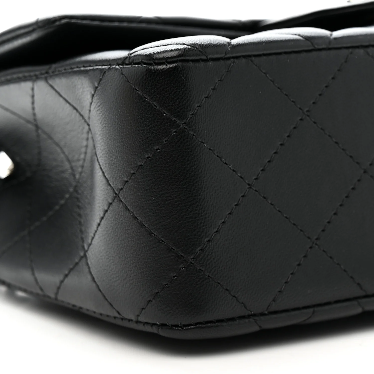 Lambskin Quilted Mini Rectangular Flap Black - Image 9
