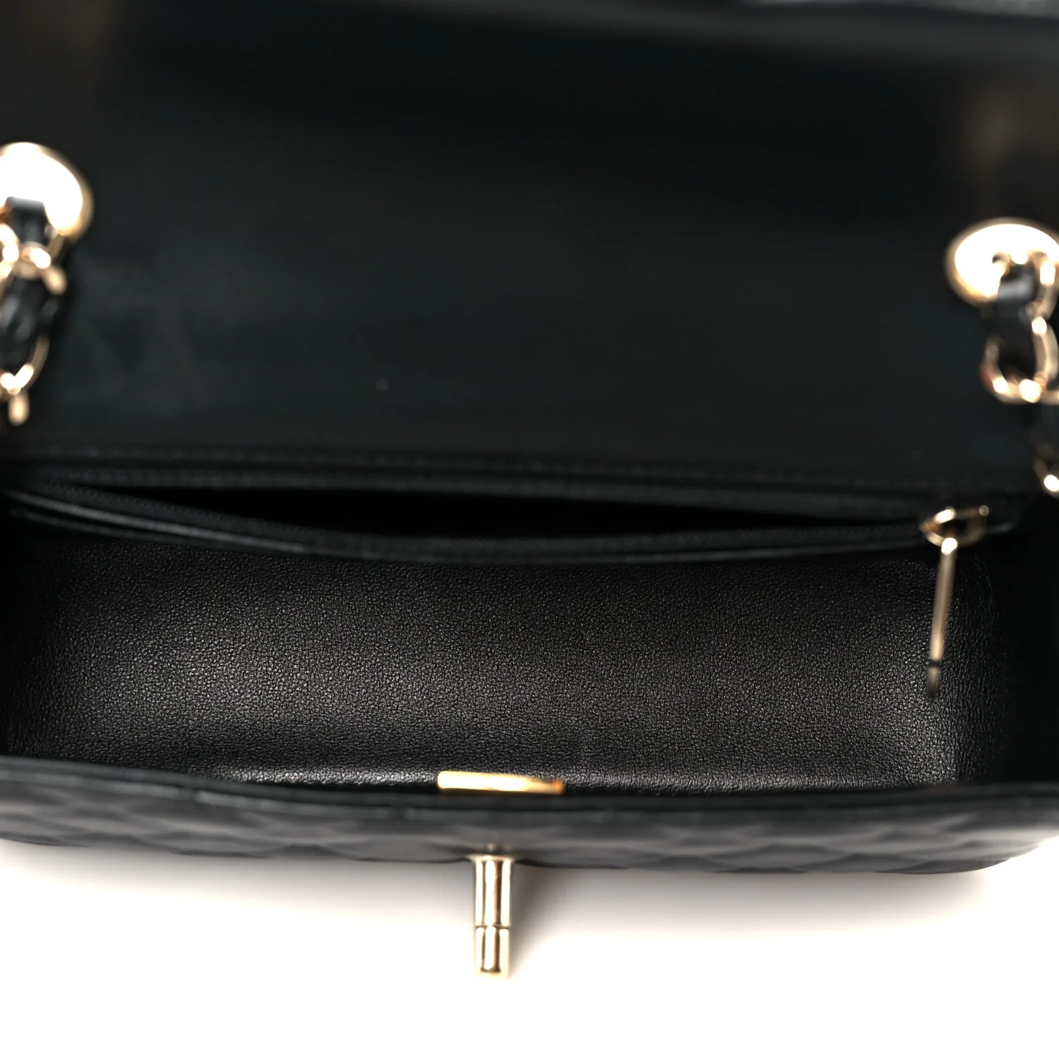 Lambskin Quilted Mini Rectangular Flap Black - Image 5
