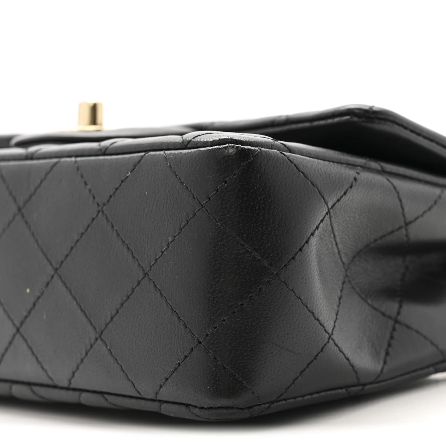 Lambskin Quilted Mini Rectangular Flap Black - Image 10