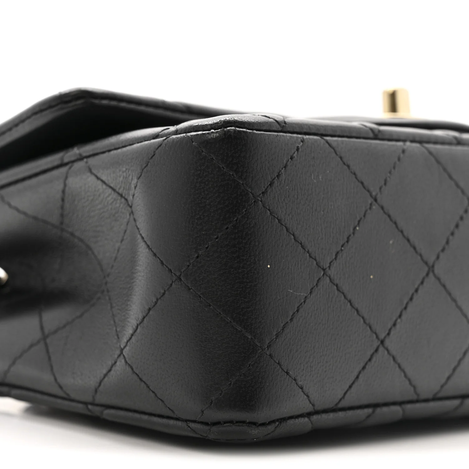 Lambskin Quilted Mini Rectangular Flap Black - Image 9