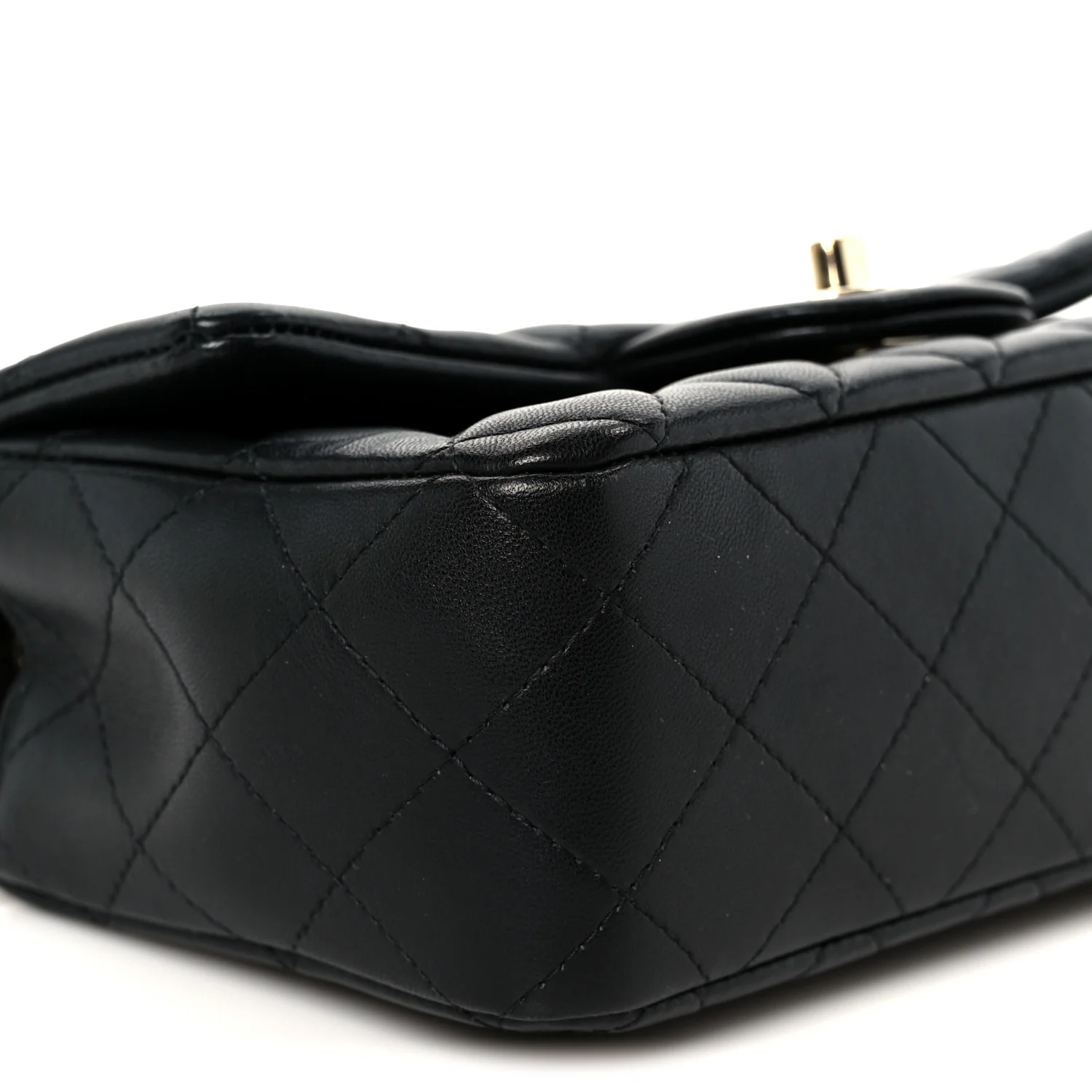 Lambskin Quilted Mini Rectangular Flap Black - Image 10