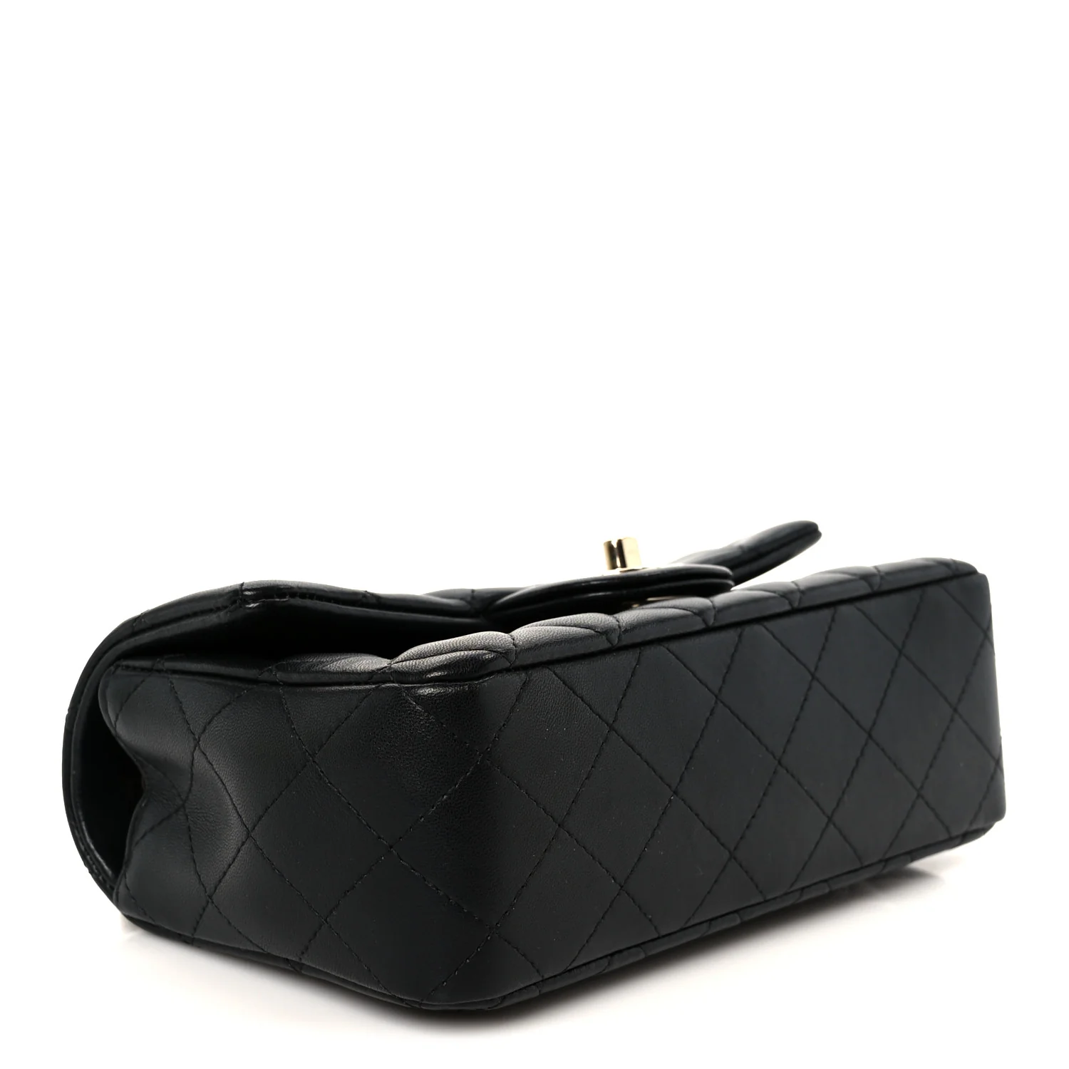 Lambskin Quilted Mini Rectangular Flap Black - Image 4