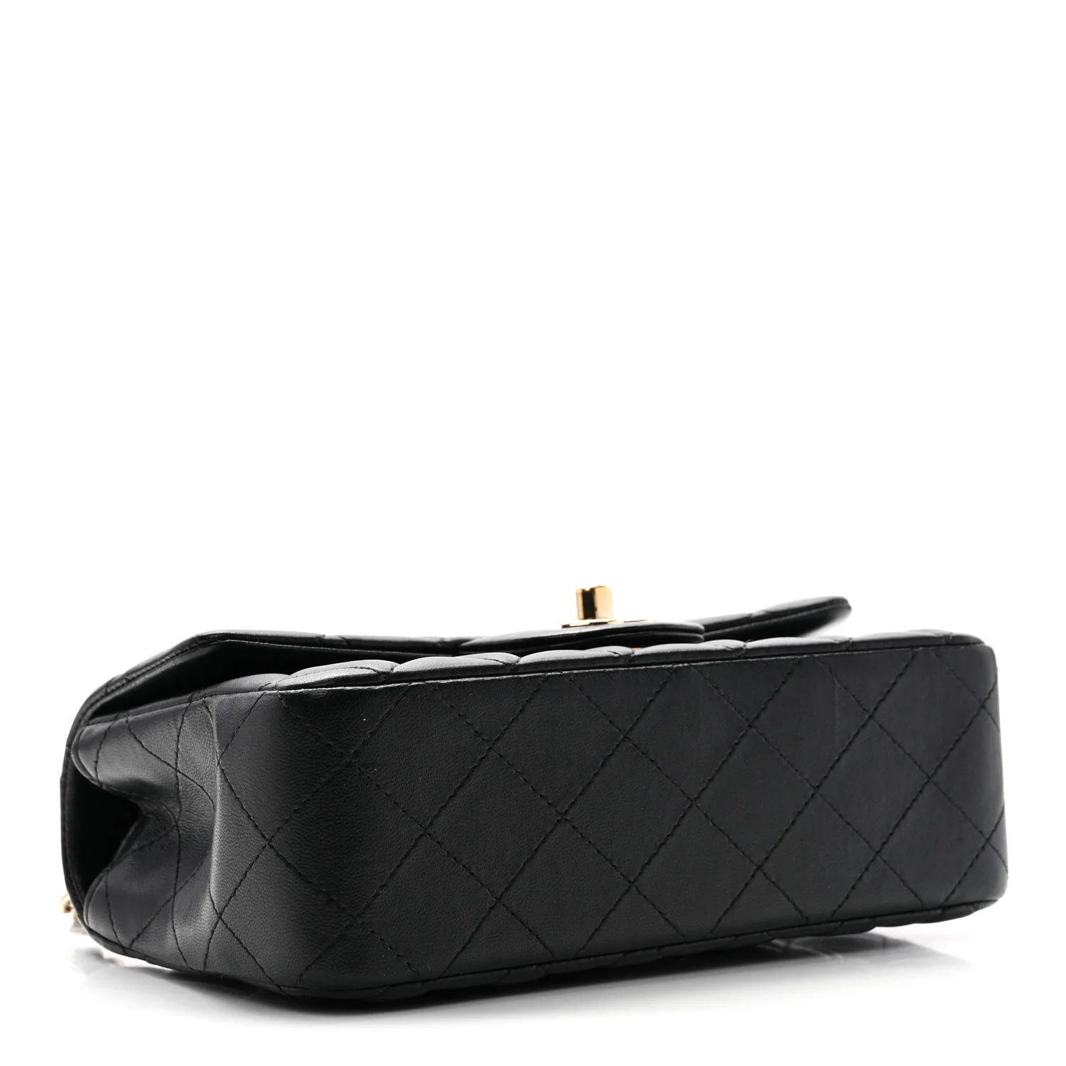Lambskin Quilted Mini Rectangular Flap Black - Image 4
