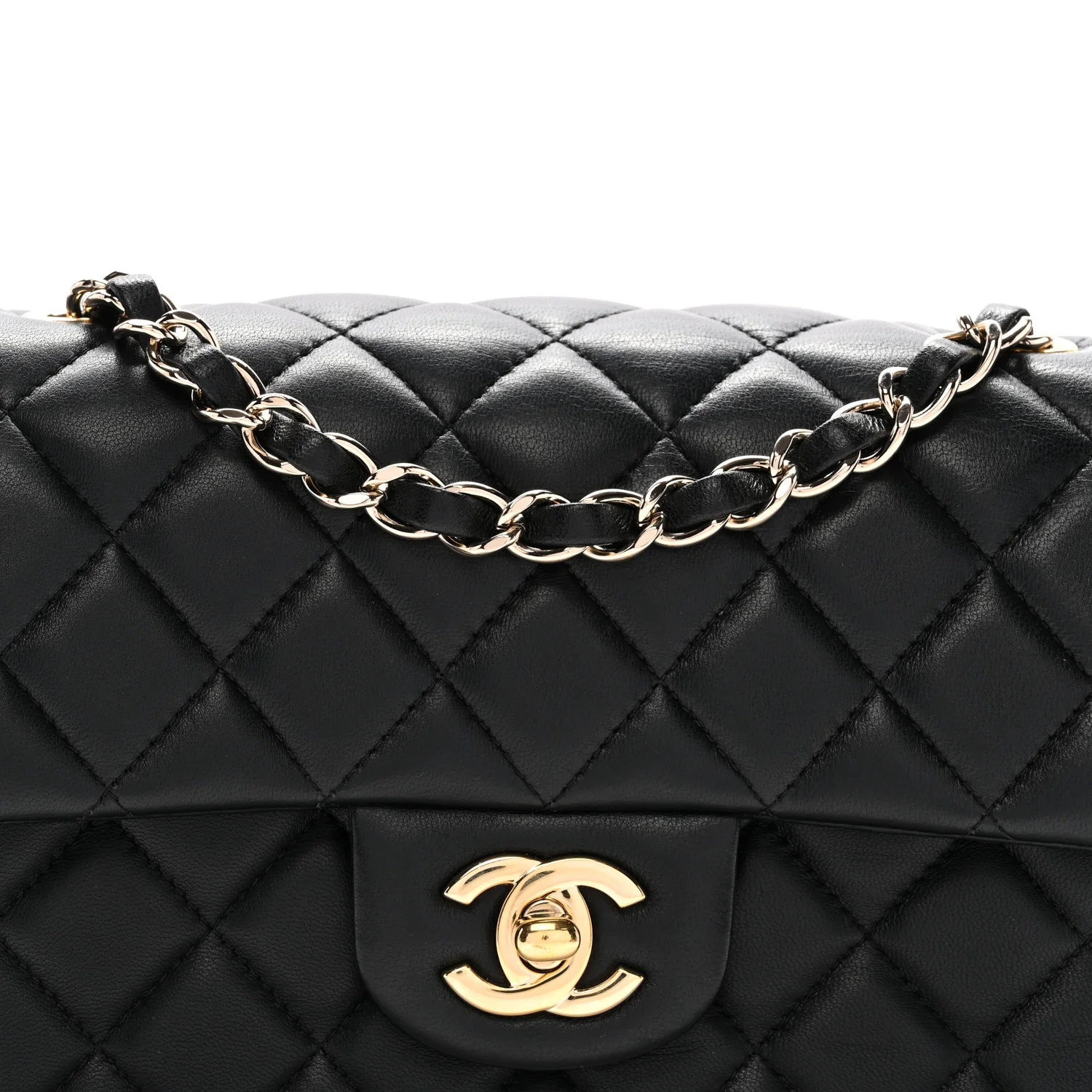 Lambskin Quilted Mini Rectangular Flap Black - Image 8