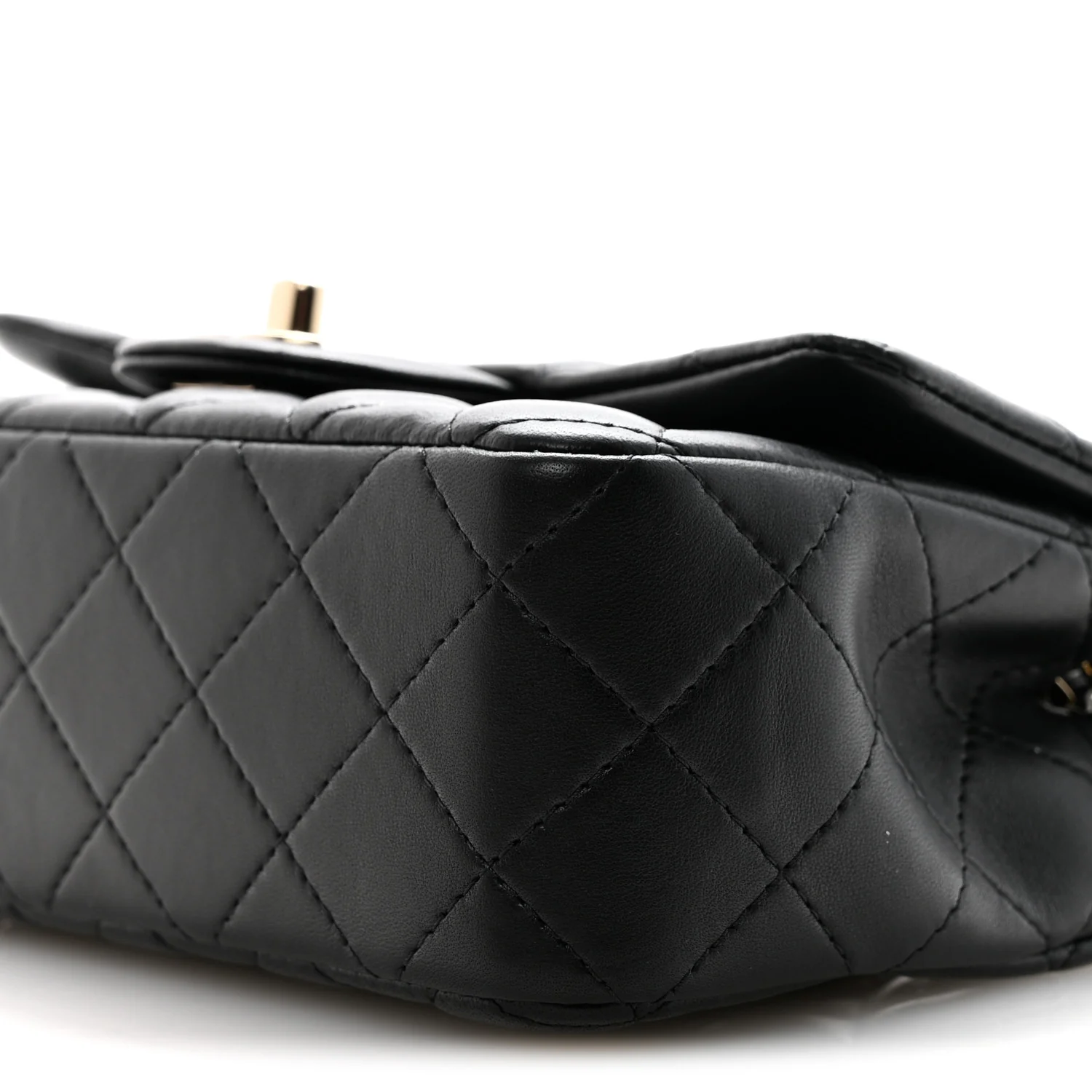 Lambskin Quilted Mini Rectangular Flap Black - Image 10