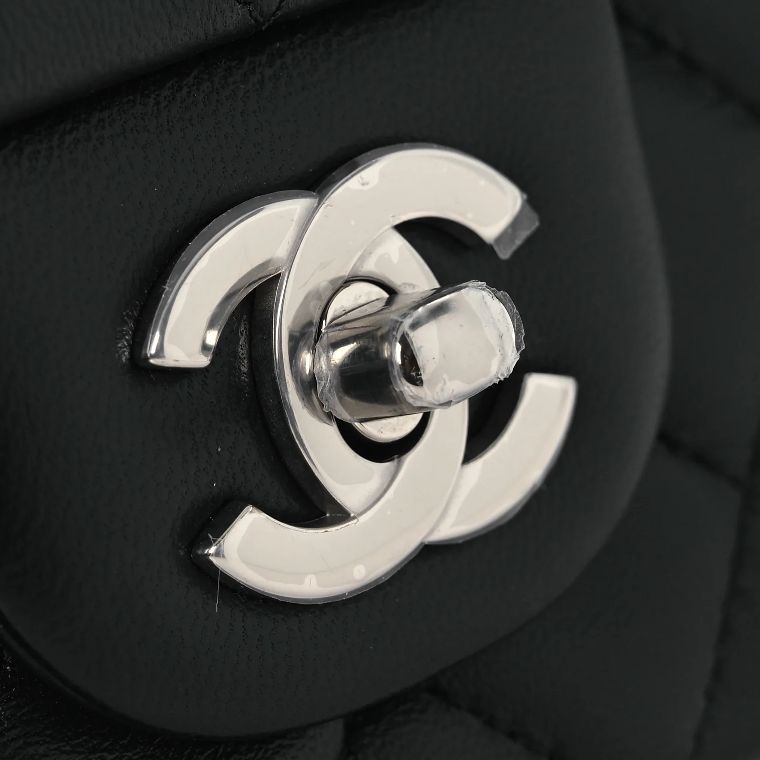 Lambskin Quilted Mini Rectangular Flap Black - Image 11
