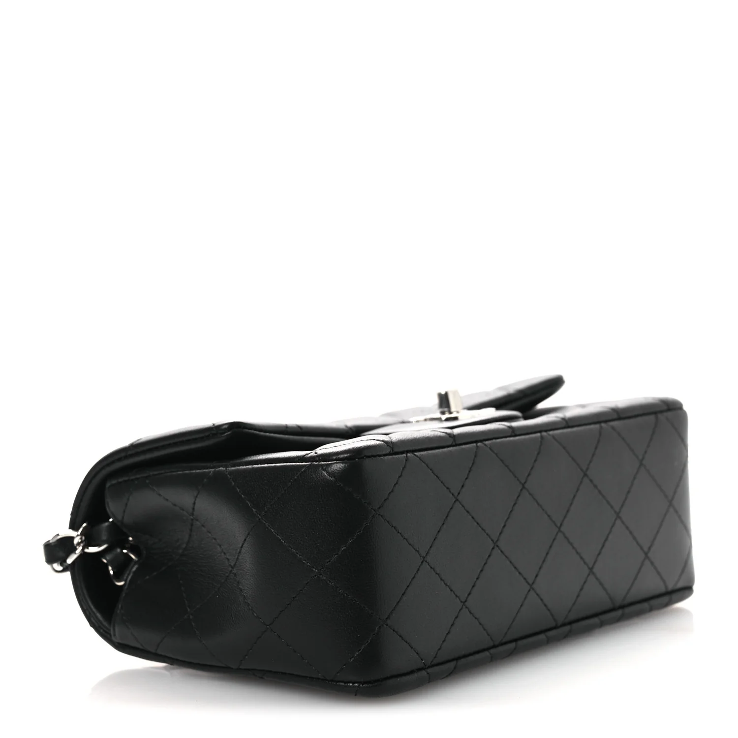 Lambskin Quilted Mini Rectangular Flap Black - Image 4