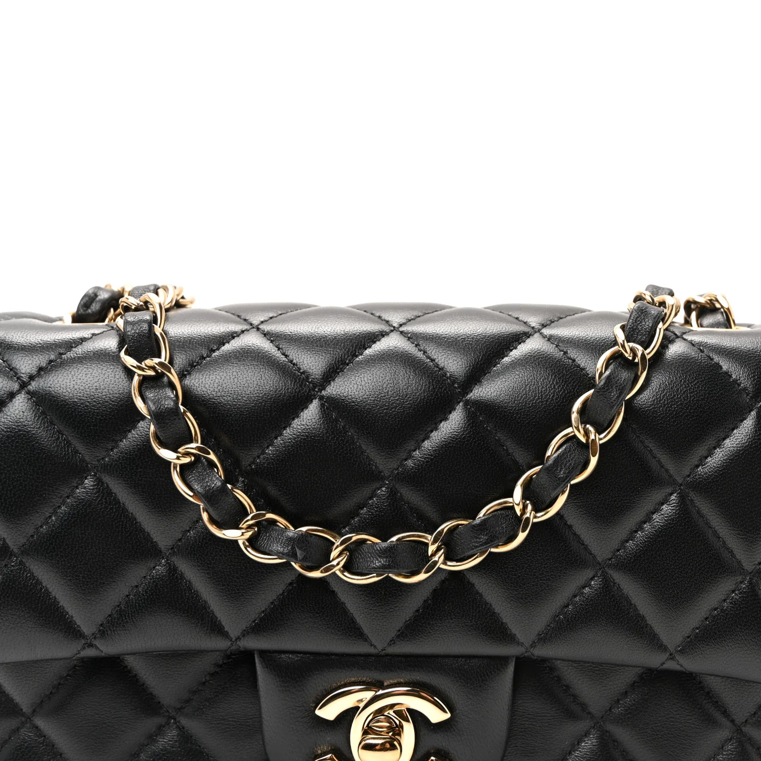 Lambskin Quilted Mini Rectangular Flap Black - Image 8