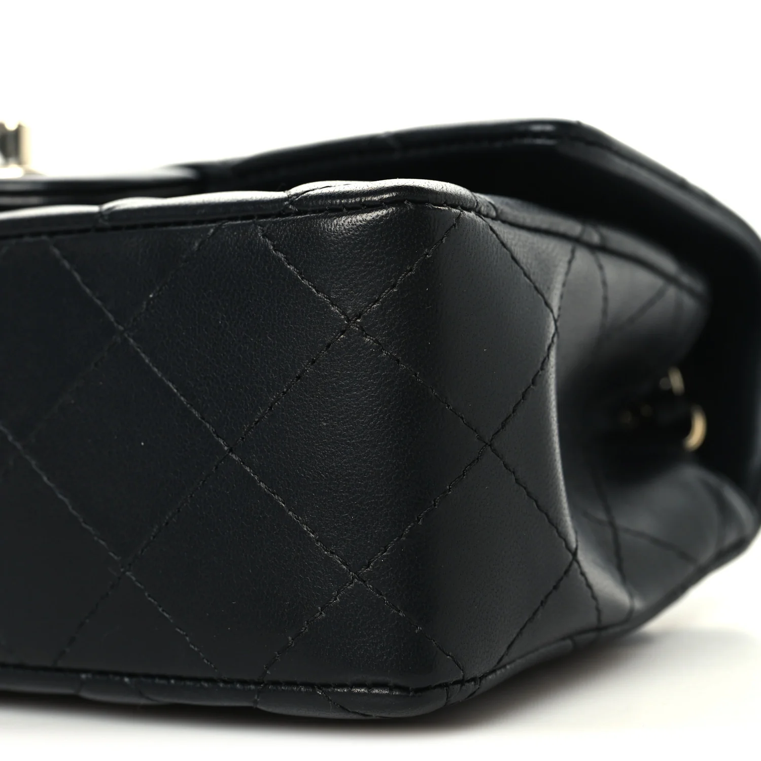 Lambskin Quilted Mini Rectangular Flap Black - Image 10