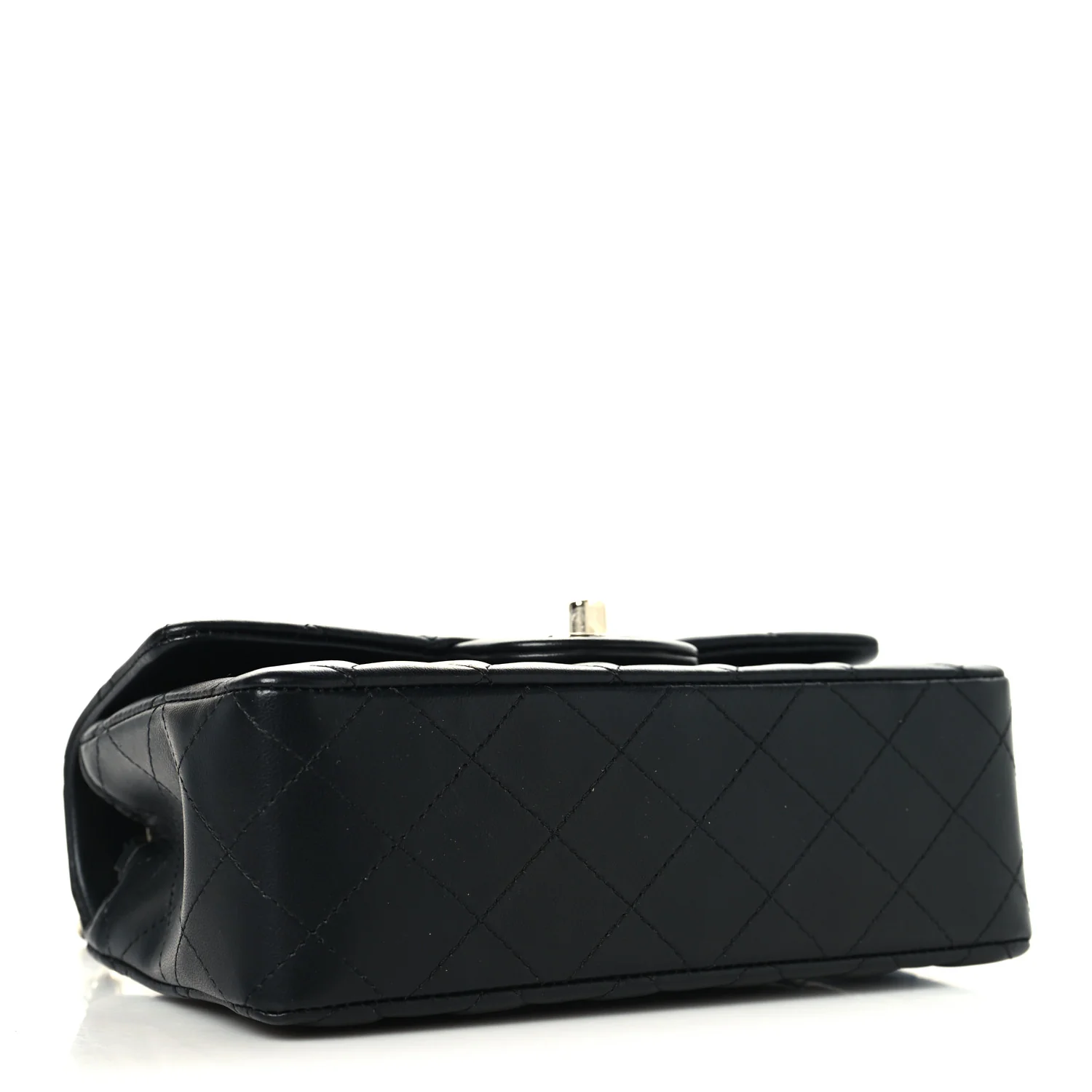 Lambskin Quilted Mini Rectangular Flap Black - Image 4