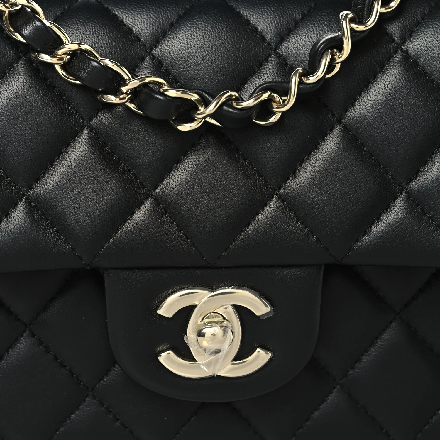 Lambskin Quilted Mini Rectangular Flap Black - Image 8