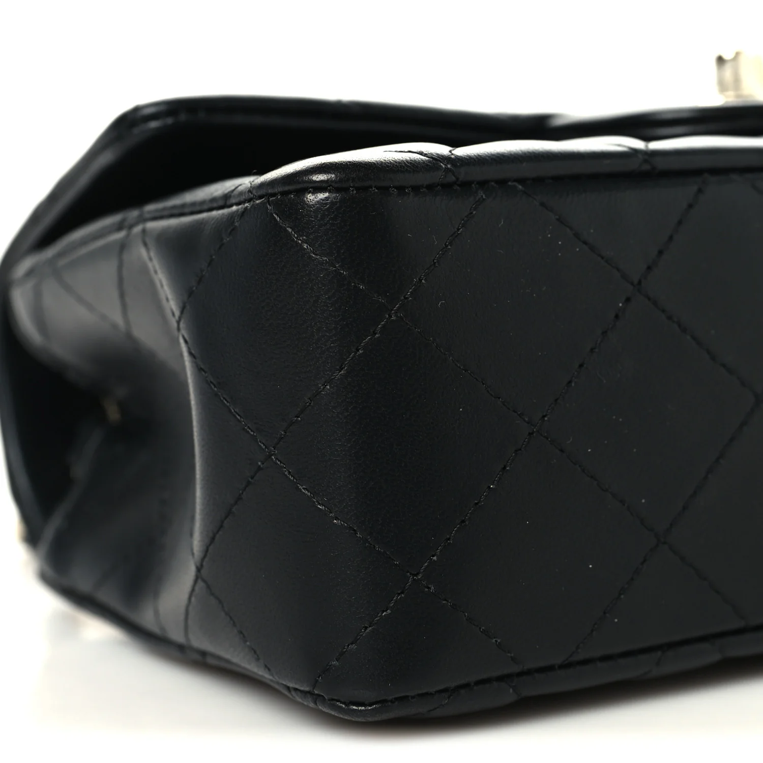 Lambskin Quilted Mini Rectangular Flap Black - Image 9