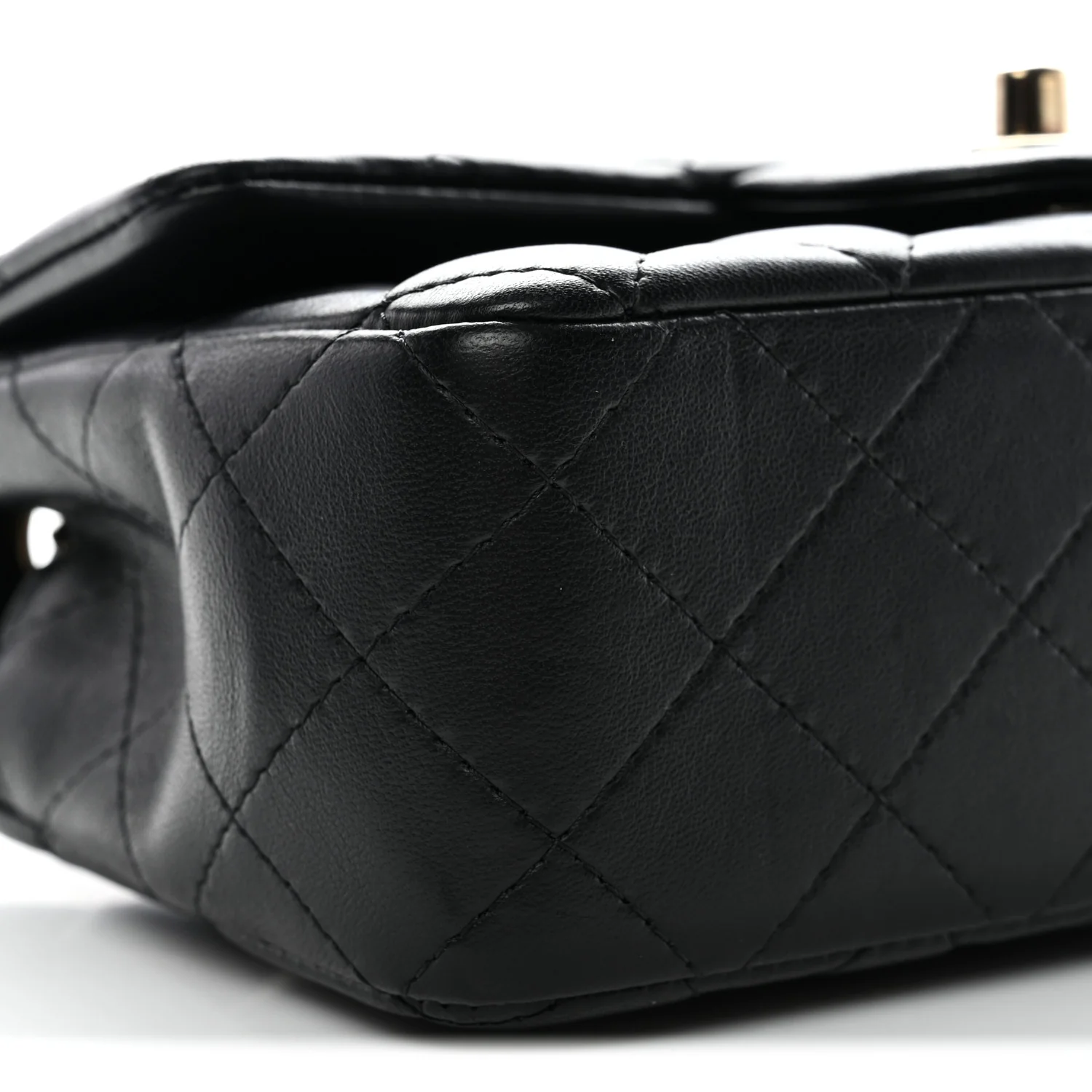 Lambskin Quilted Mini Rectangular Flap Black - Image 24