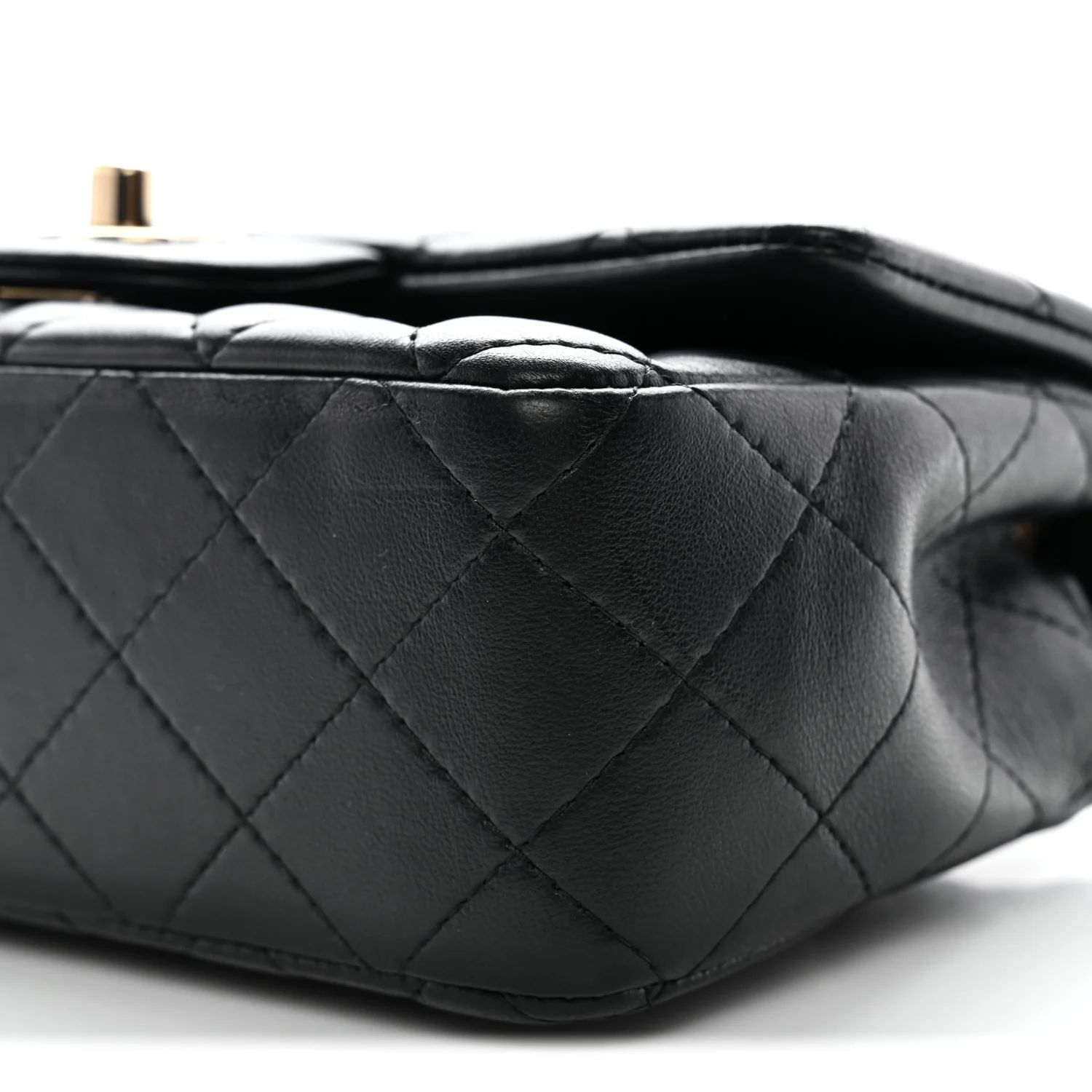 Lambskin Quilted Mini Rectangular Flap Black - Image 28