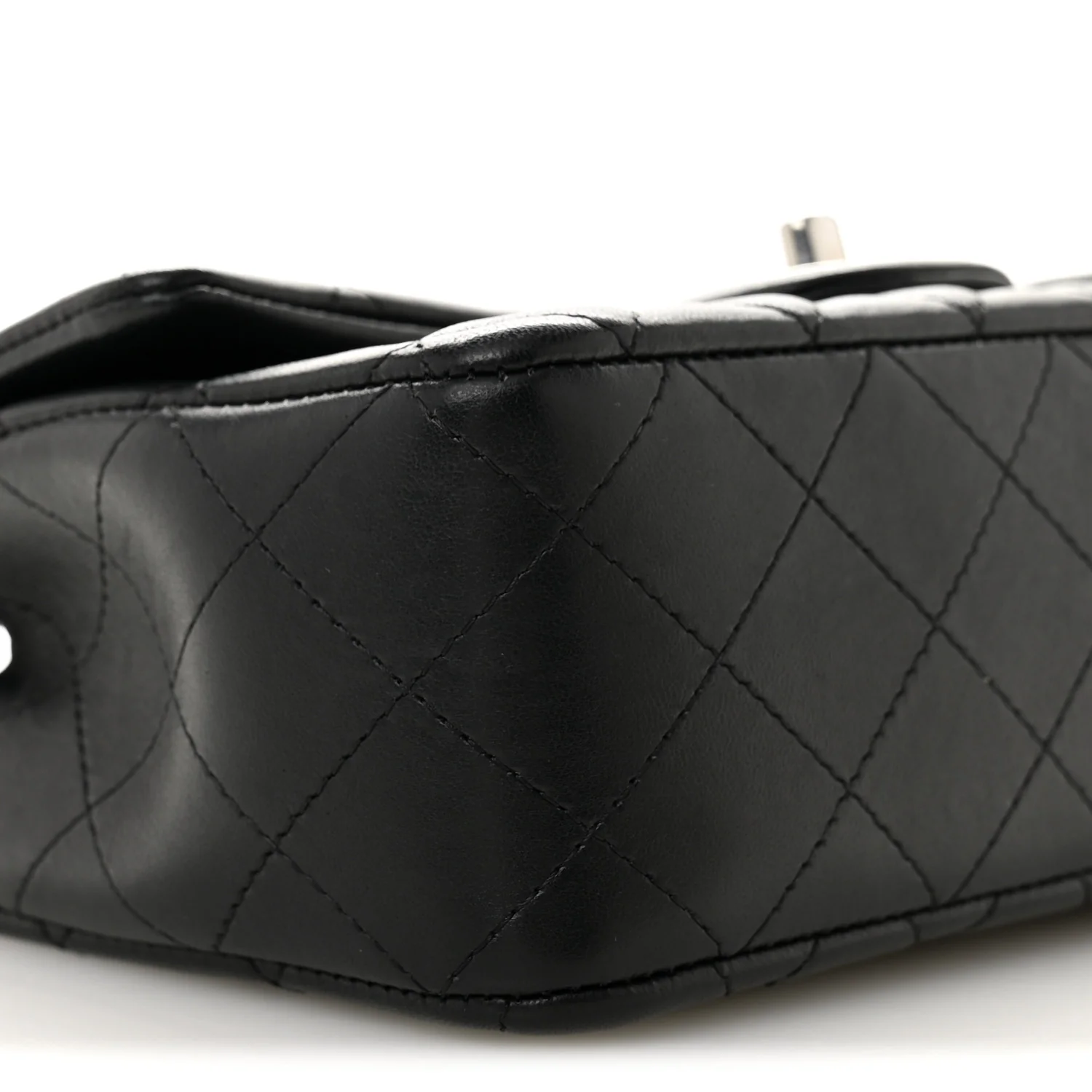 Lambskin Quilted Mini Rectangular Flap Black - Image 8