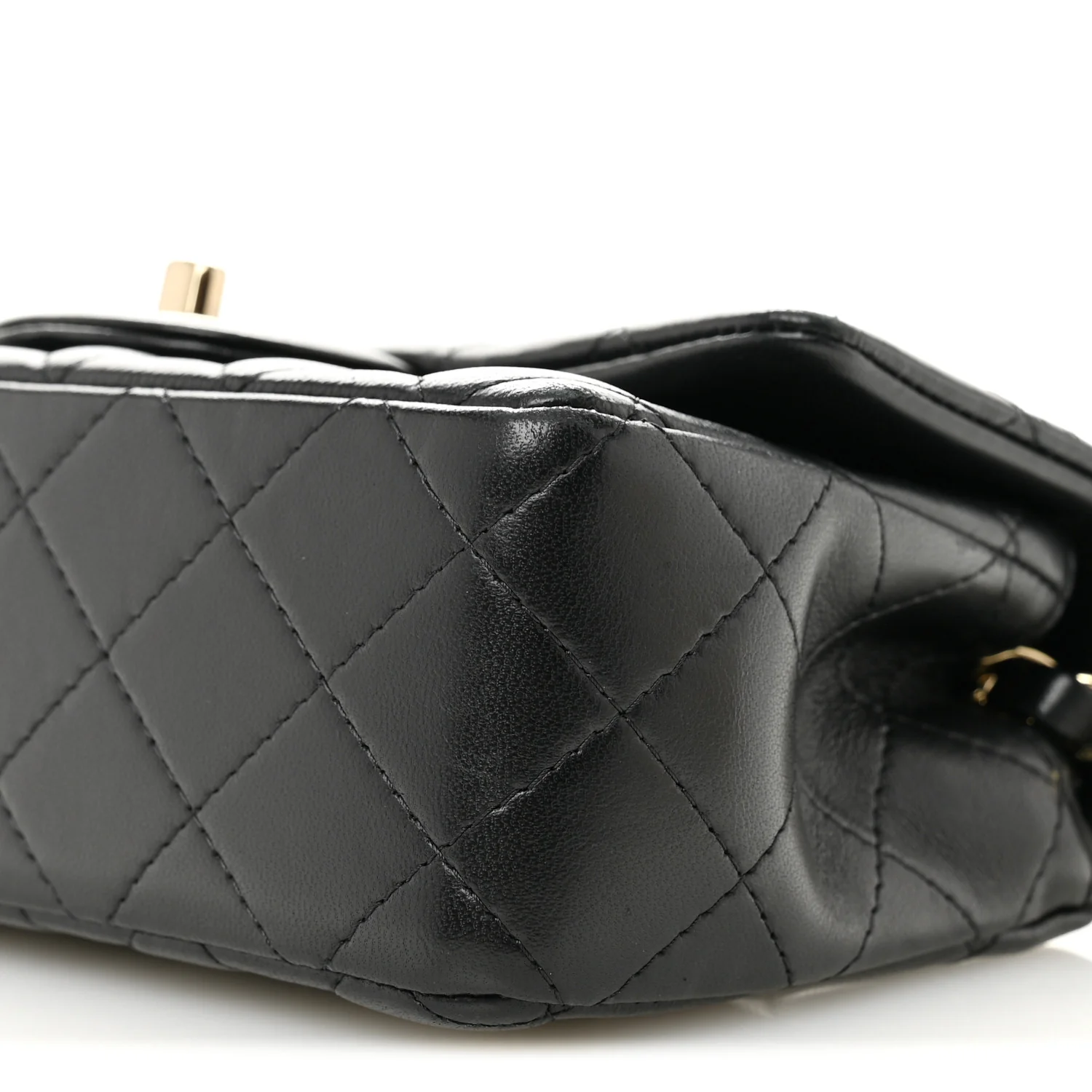 Lambskin Quilted Mini Rectangular Flap Black - Image 10