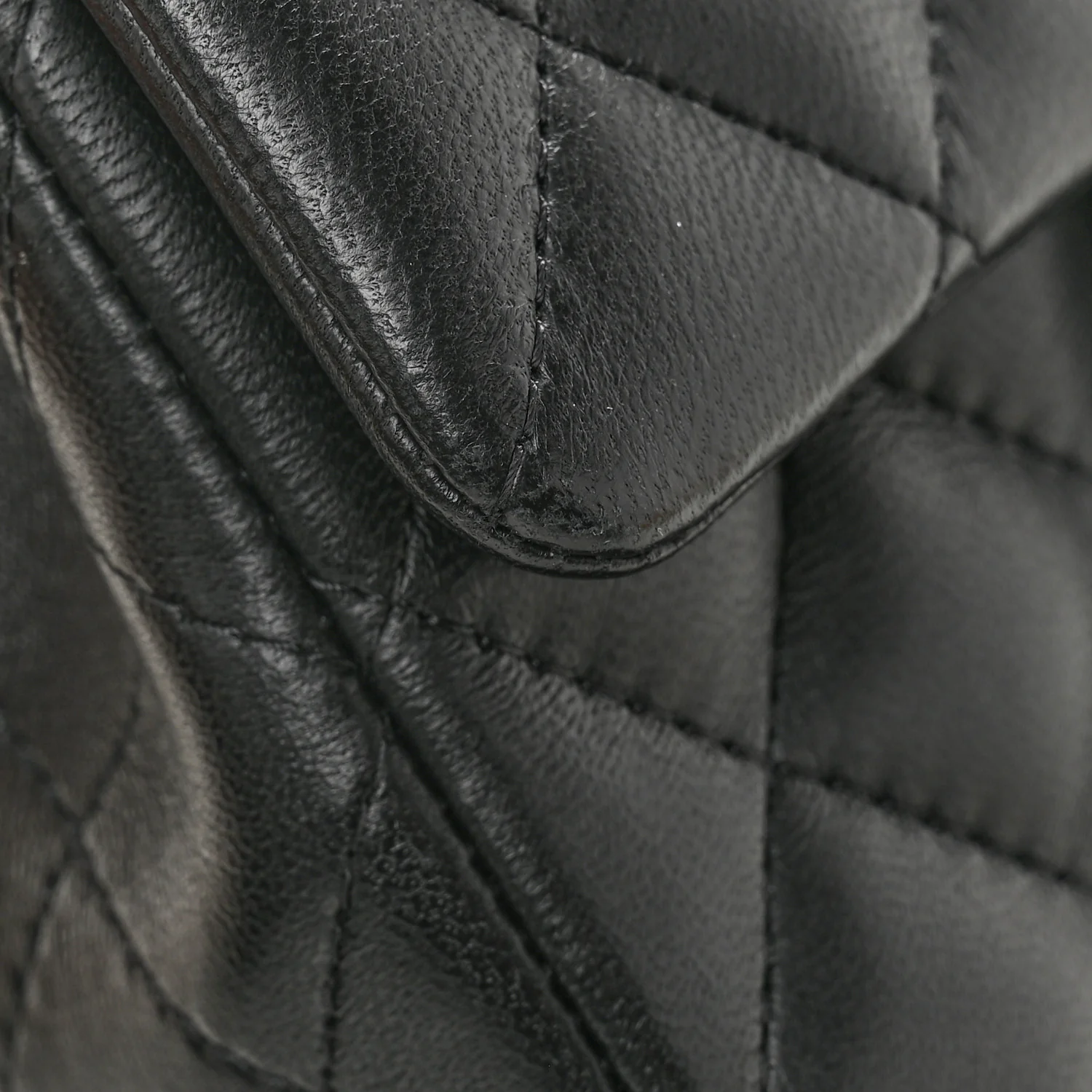Lambskin Quilted Mini Rectangular Flap Black - Image 12