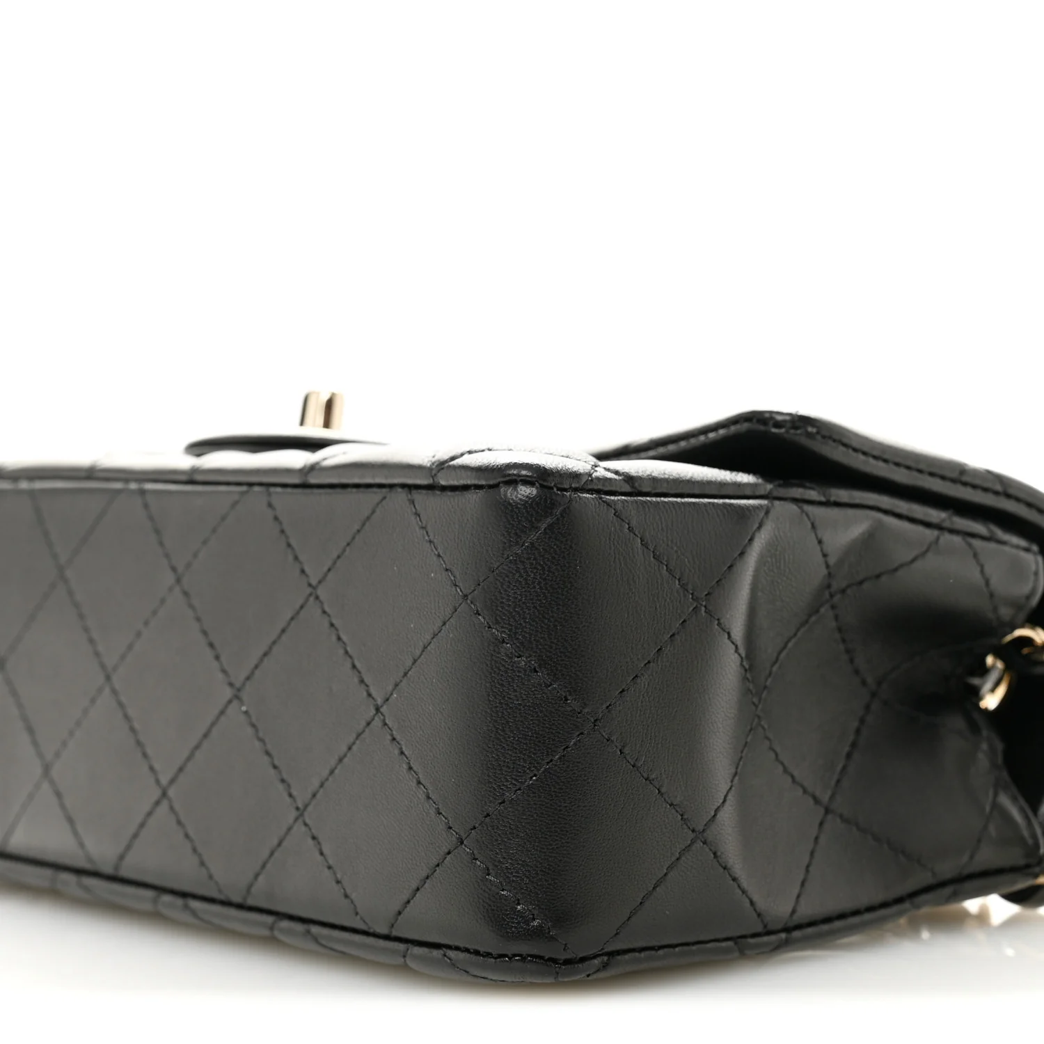 Lambskin Quilted Mini Rectangular Flap Black - Image 10