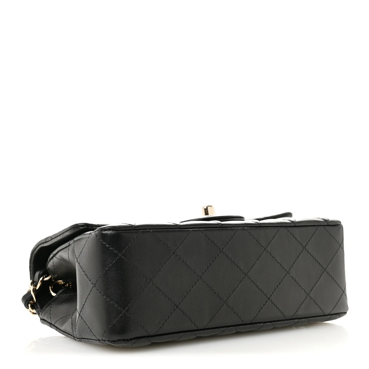 Lambskin Quilted Mini Rectangular Flap Black - Image 4