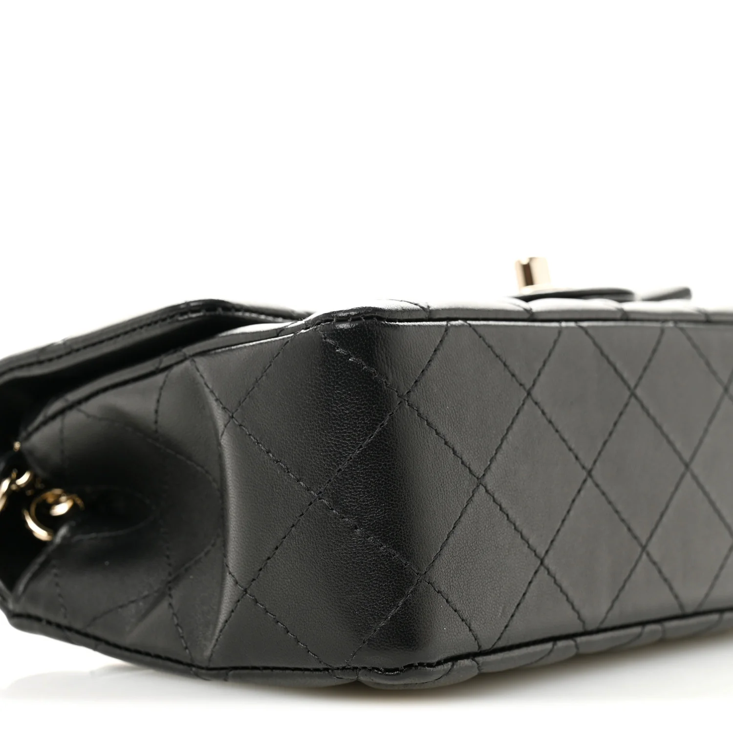 Lambskin Quilted Mini Rectangular Flap Black - Image 9