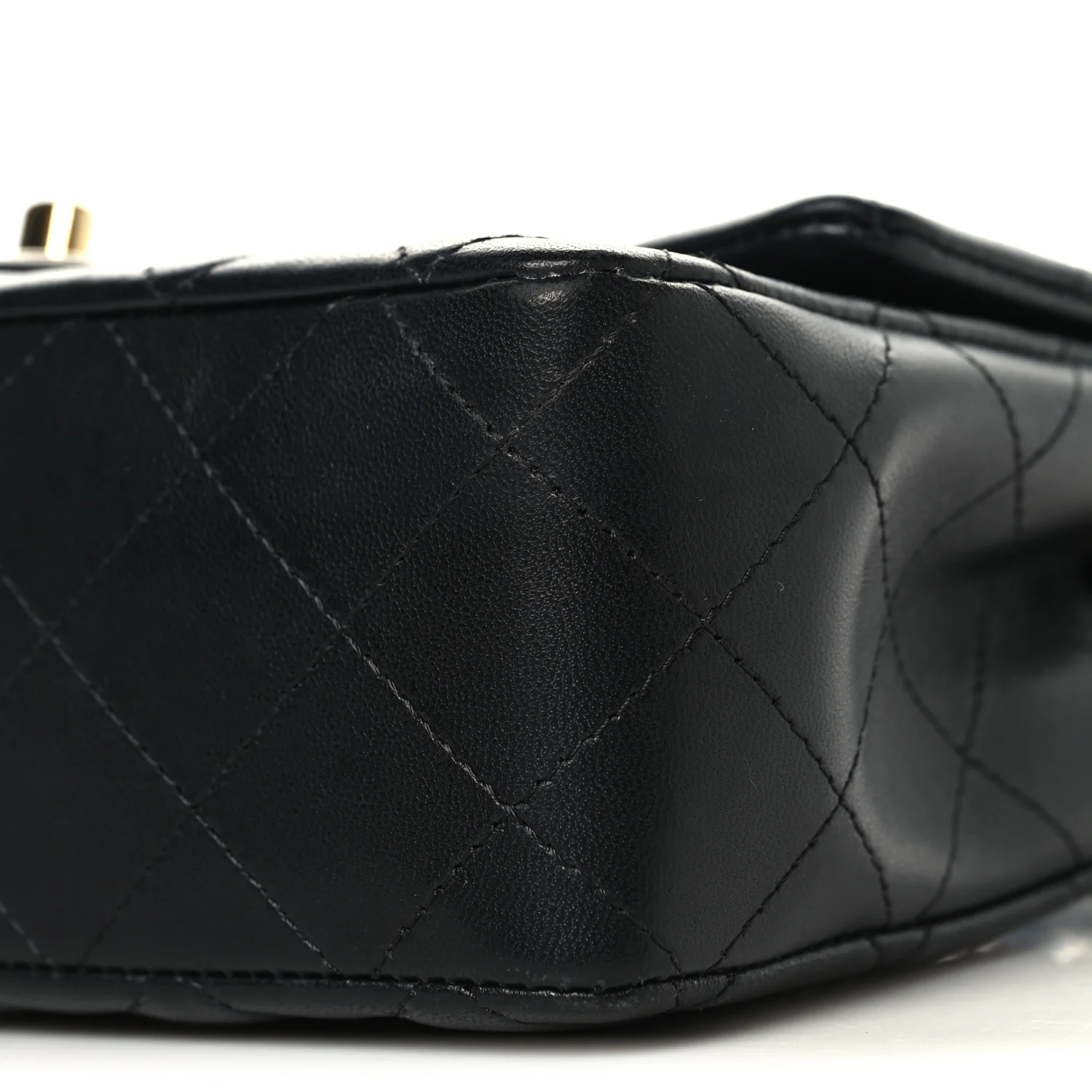 Lambskin Quilted Mini Rectangular Flap Black - Image 10