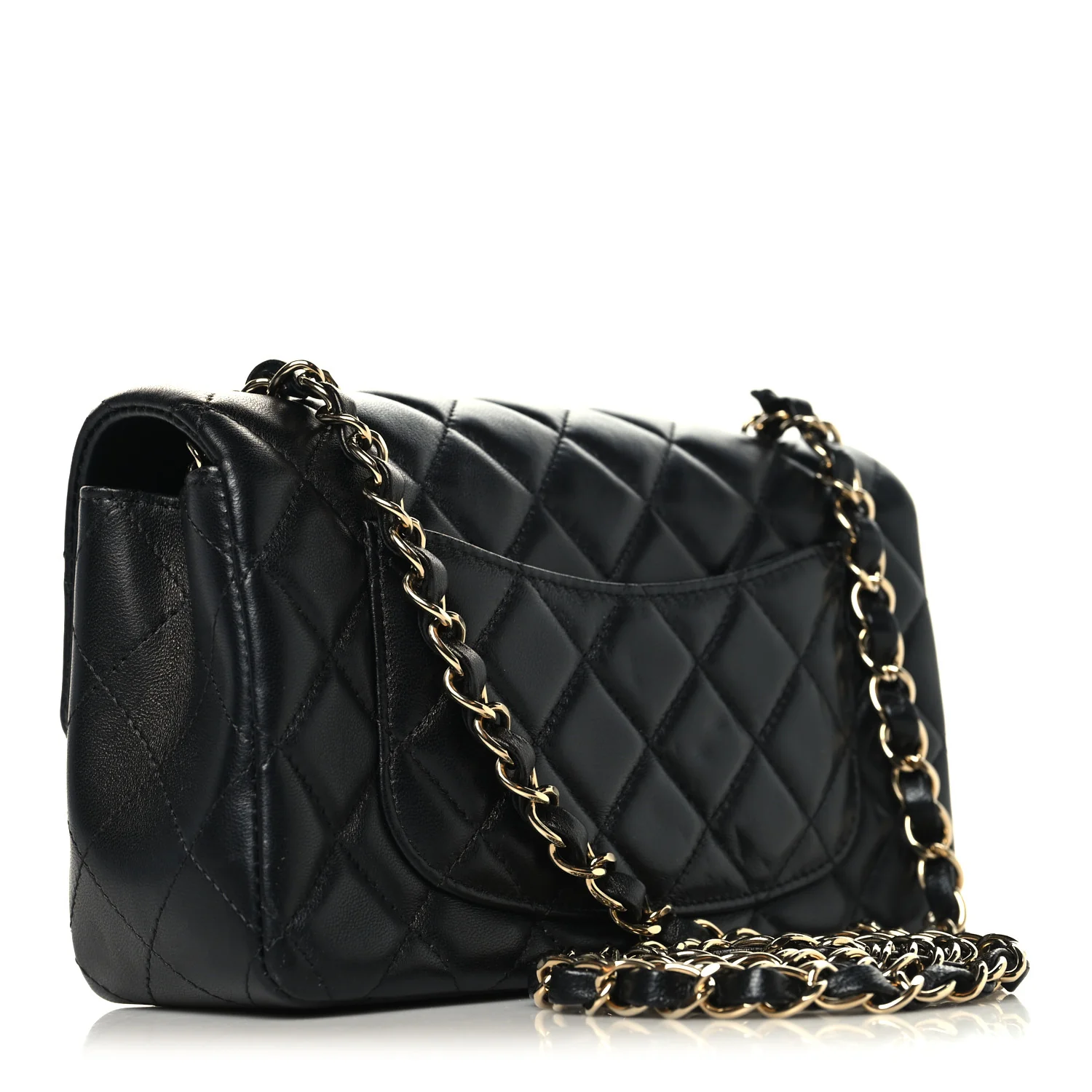 Lambskin Quilted Mini Rectangular Flap Black - Image 3