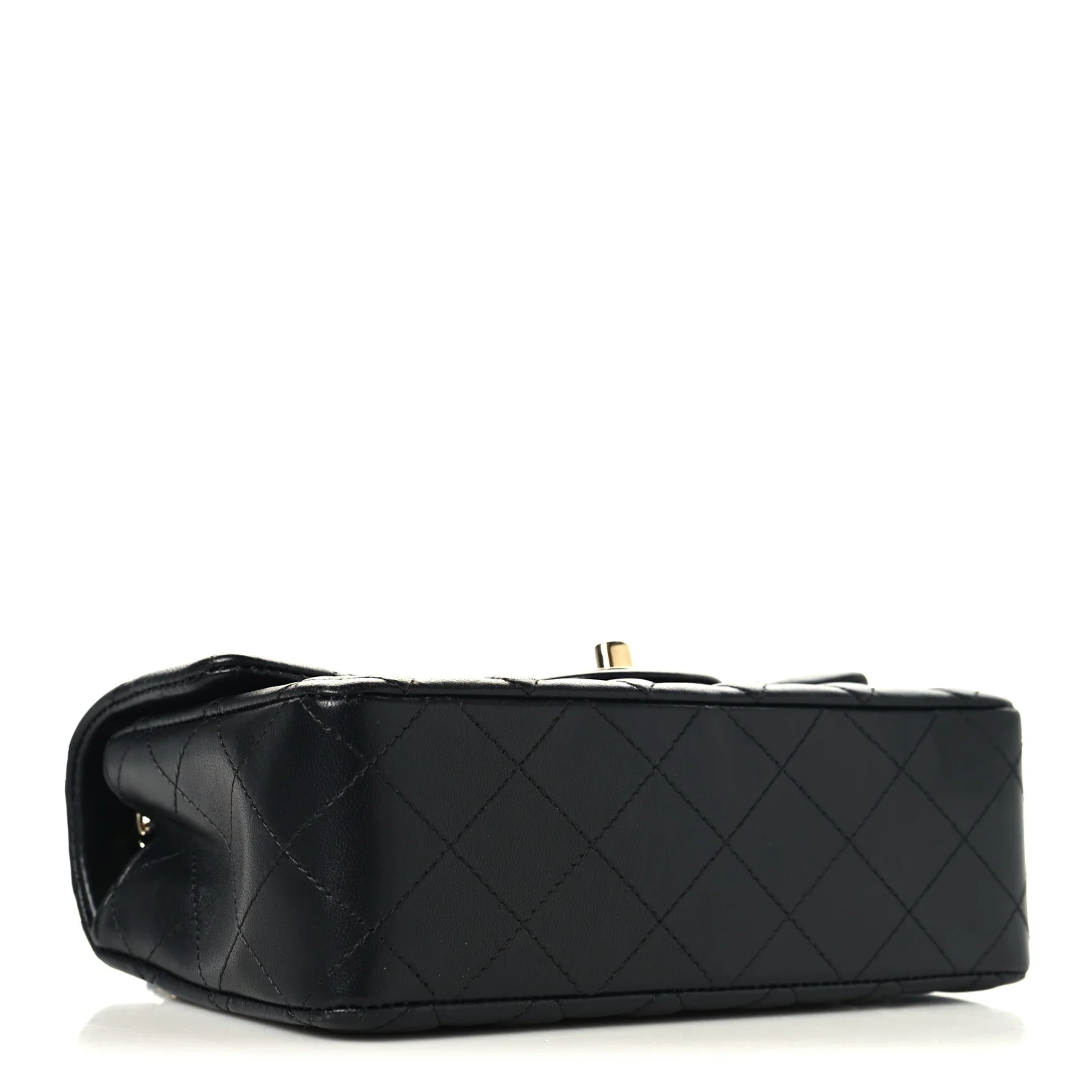 Lambskin Quilted Mini Rectangular Flap Black - Image 4