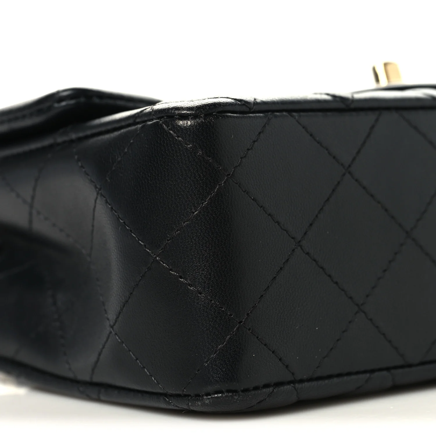 Lambskin Quilted Mini Rectangular Flap Black - Image 9
