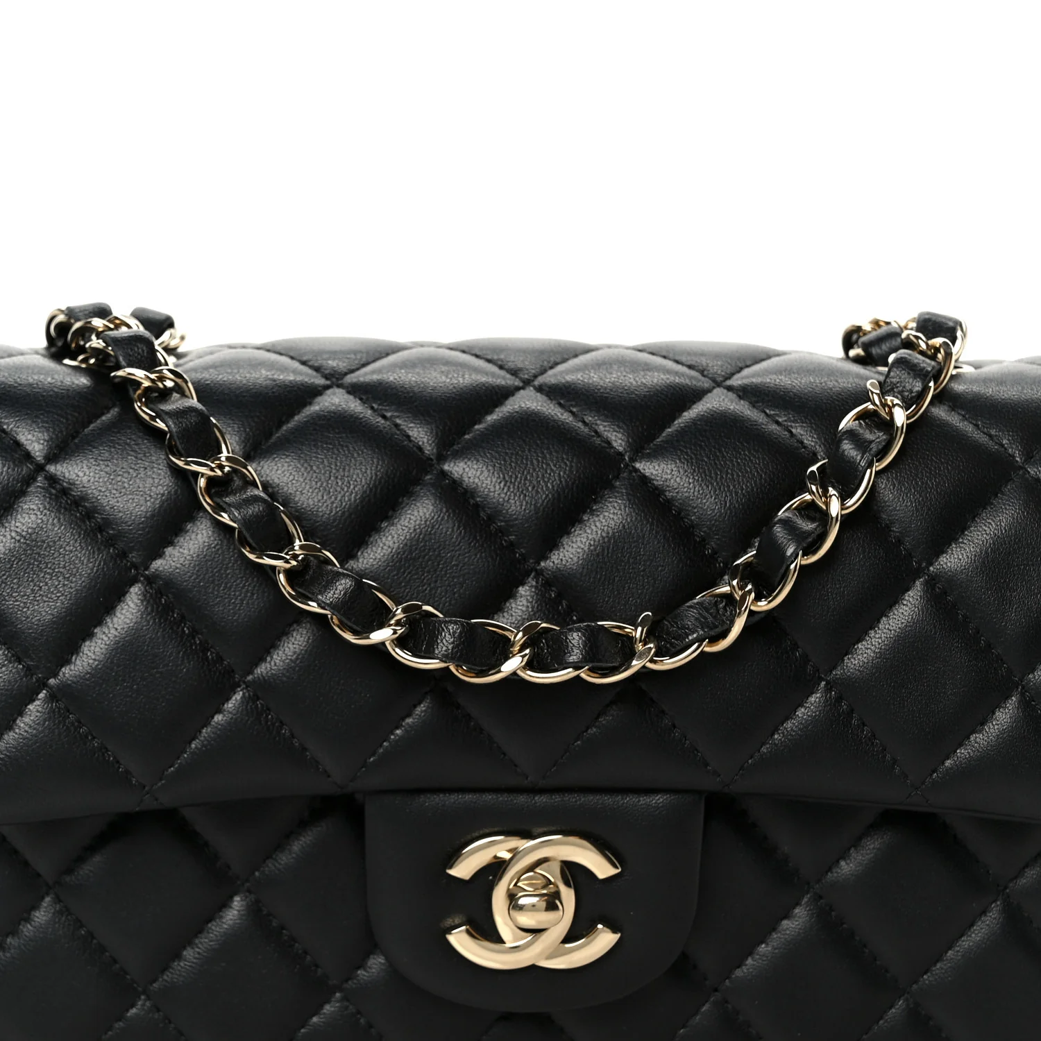 Lambskin Quilted Mini Rectangular Flap Black - Image 9