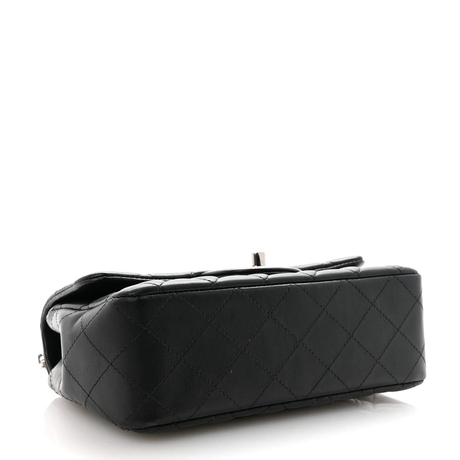 Lambskin Quilted Mini Rectangular Flap Black - Image 4