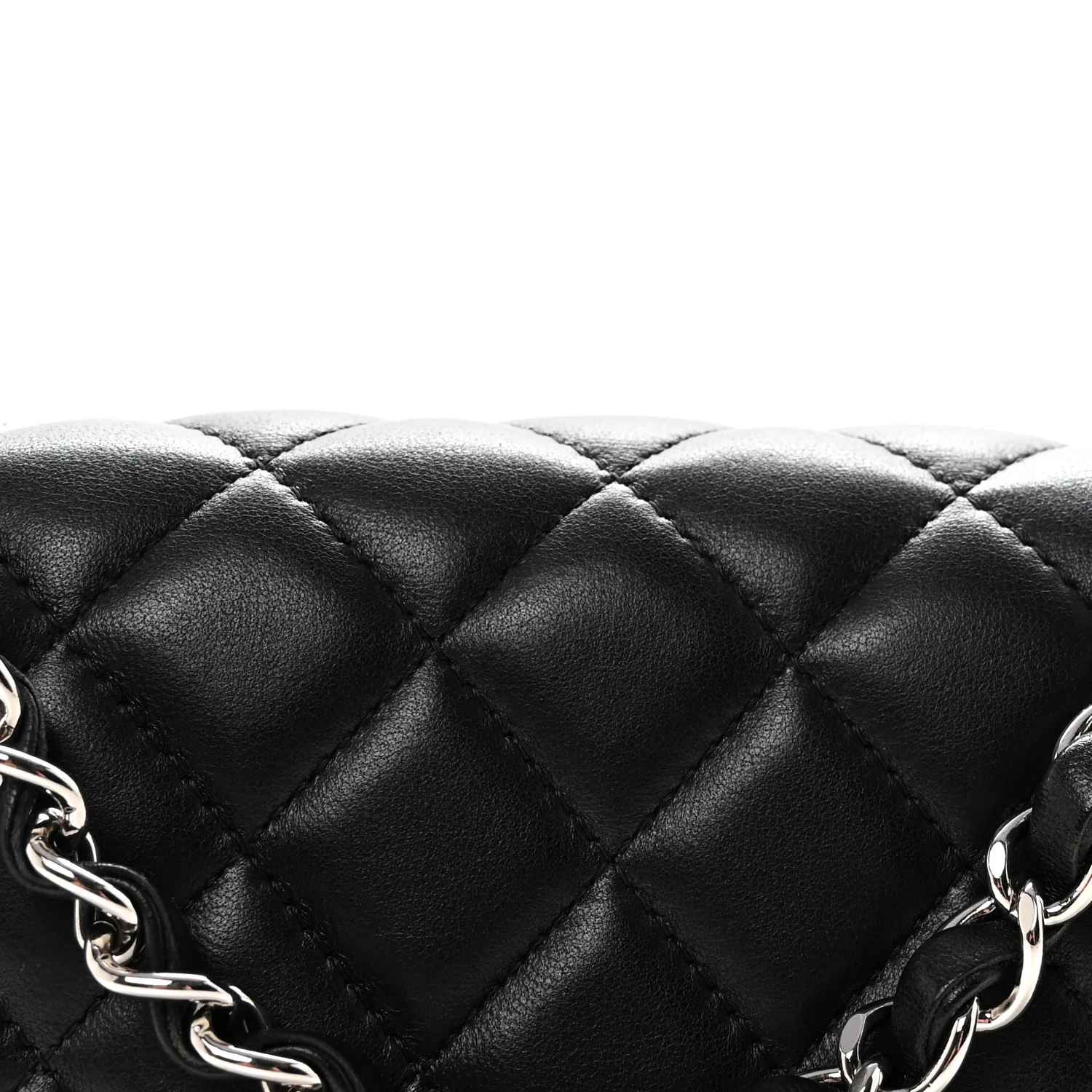 Lambskin Quilted Mini Rectangular Flap Black - Image 8