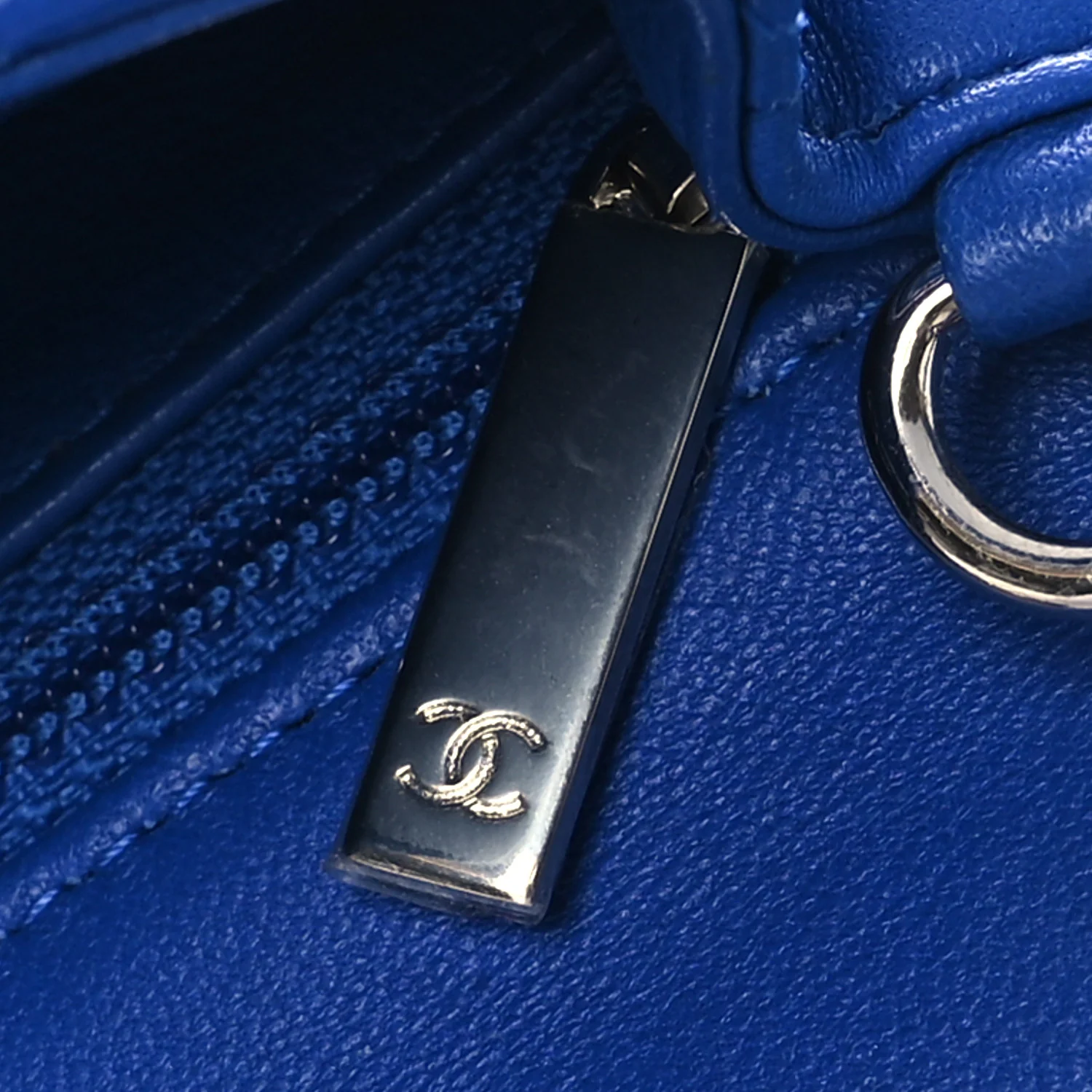 Lambskin Quilted Mini Rectangular Flap Blue - Image 11