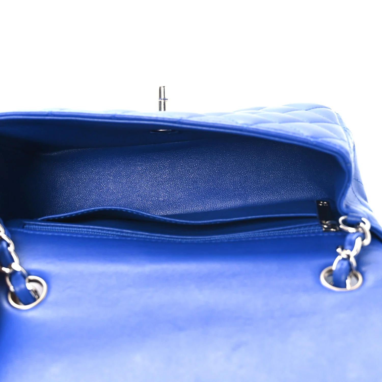 Lambskin Quilted Mini Rectangular Flap Blue - Image 5