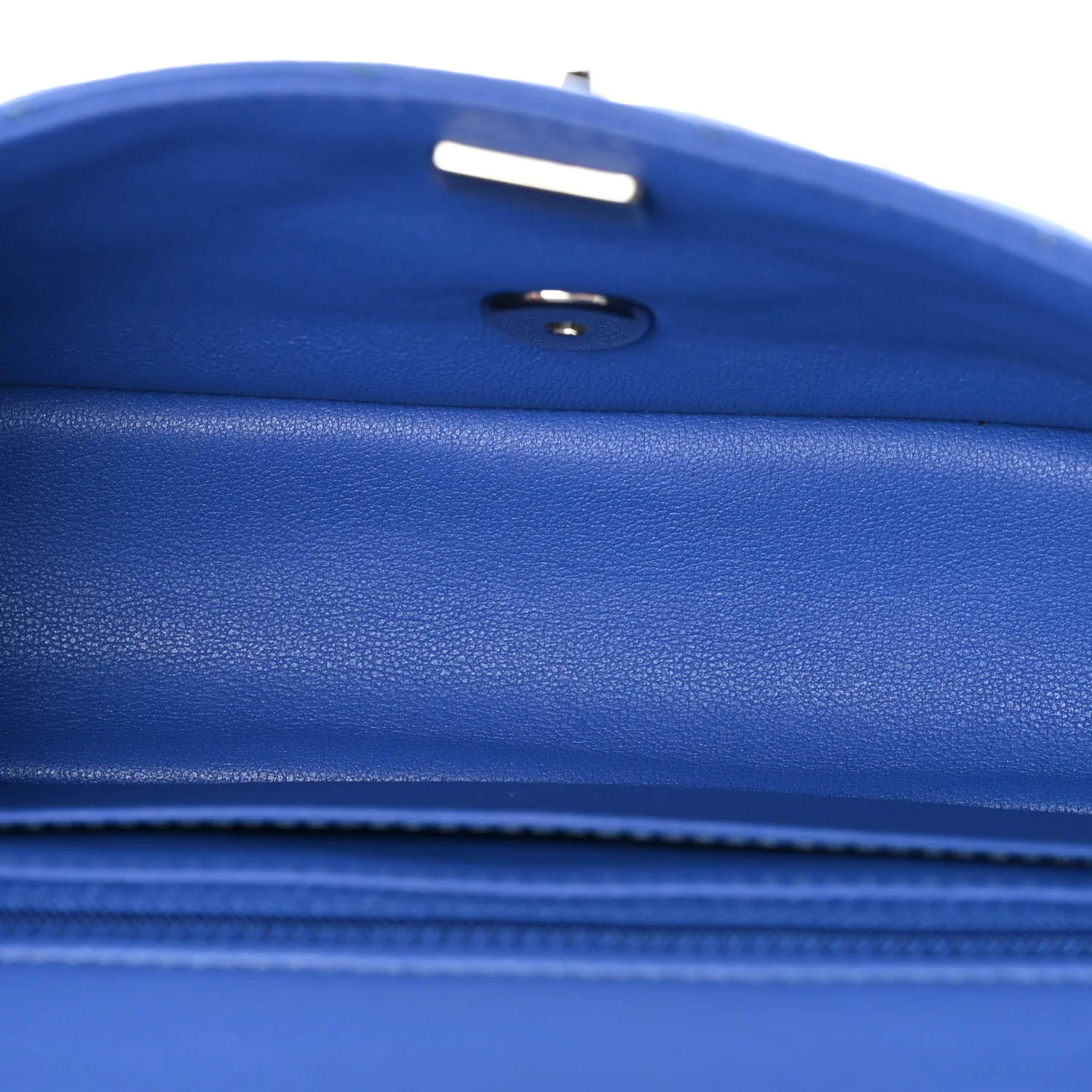 Lambskin Quilted Mini Rectangular Flap Blue - Image 5