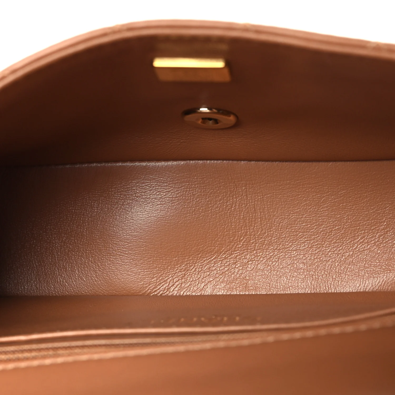 Lambskin Quilted Mini Rectangular Flap Brown - Image 5