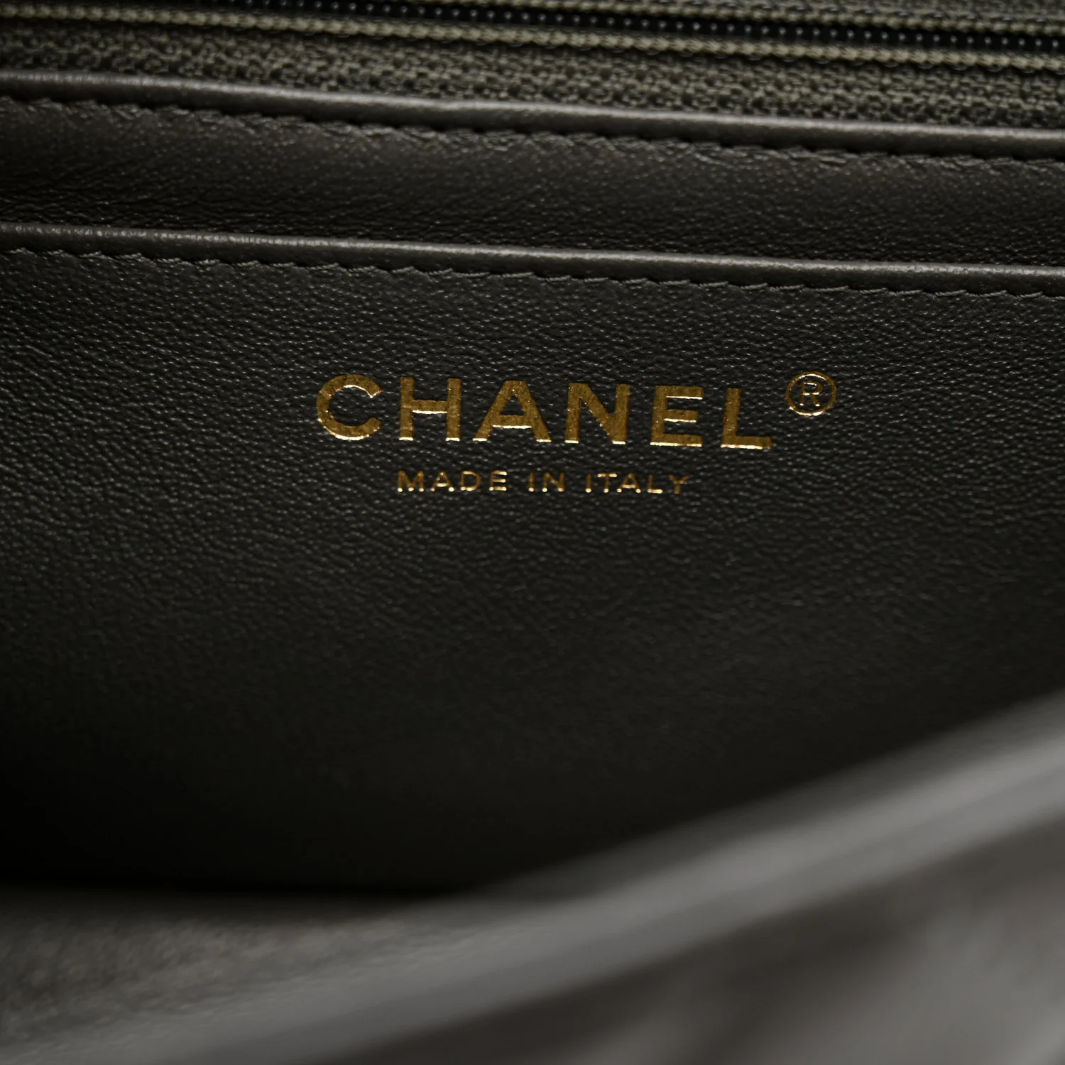 Lambskin Quilted Mini Rectangular Flap Dark Grey - Image 6