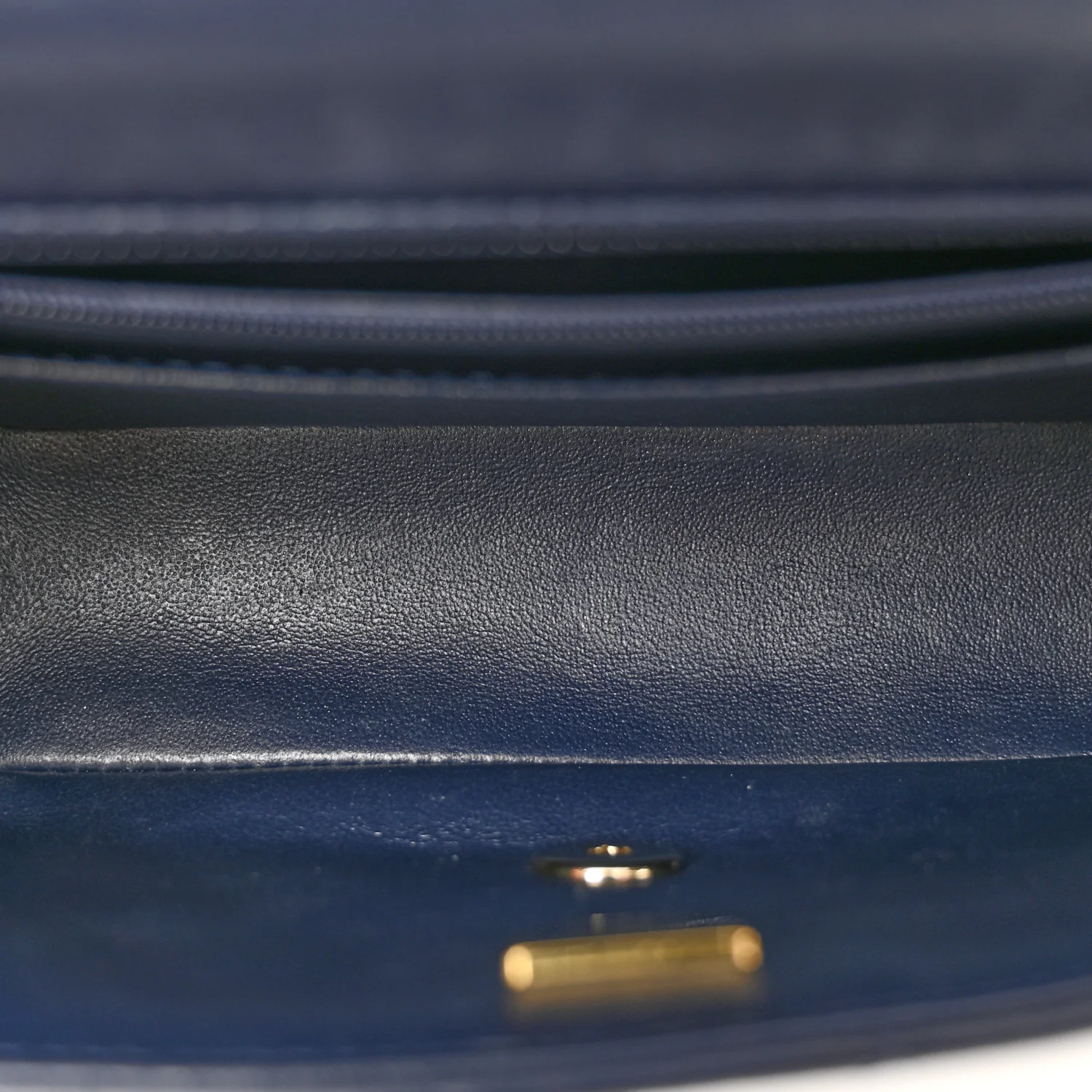 Lambskin Quilted Mini Rectangular Flap Dark Navy Blue - Image 5