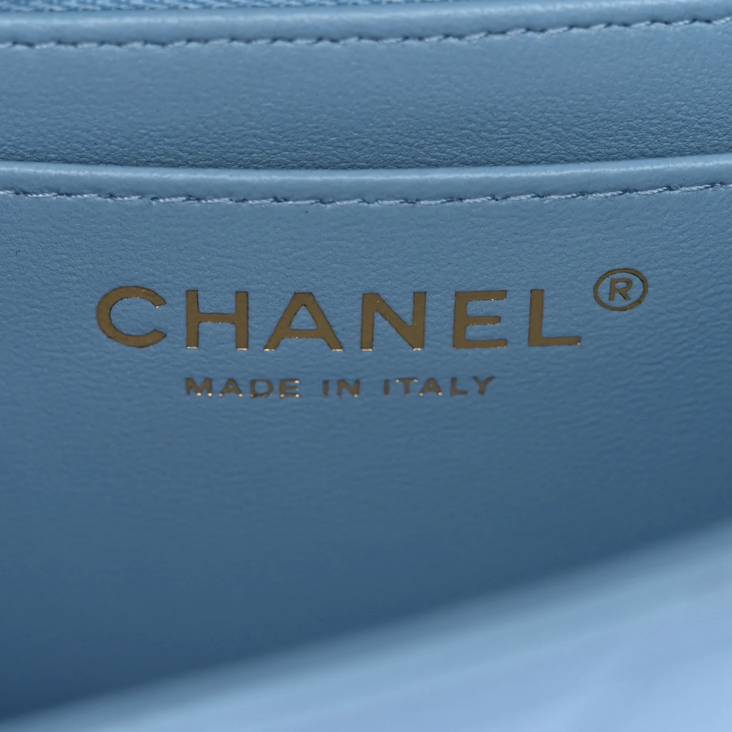 Lambskin Quilted Mini Rectangular Flap Light Blue - Image 6