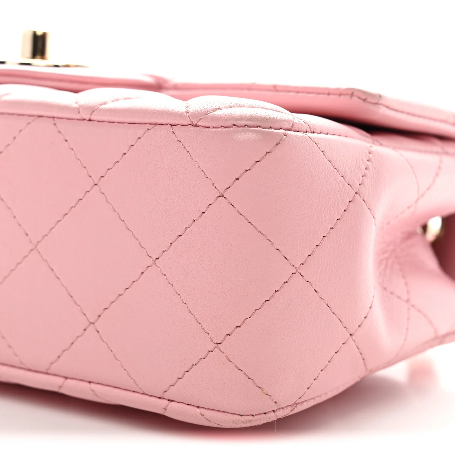 Lambskin Quilted Mini Rectangular Flap Light Pink - Image 10