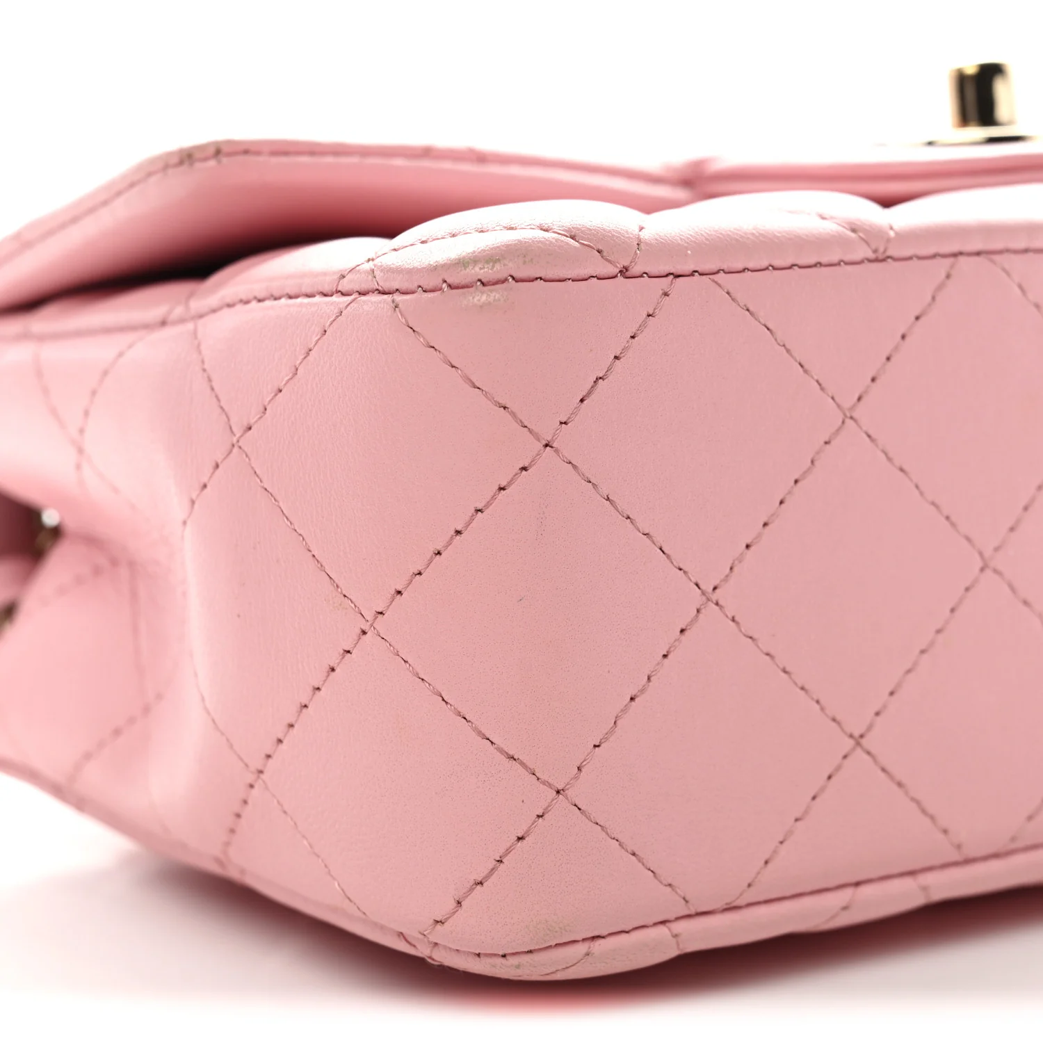 Lambskin Quilted Mini Rectangular Flap Light Pink - Image 9