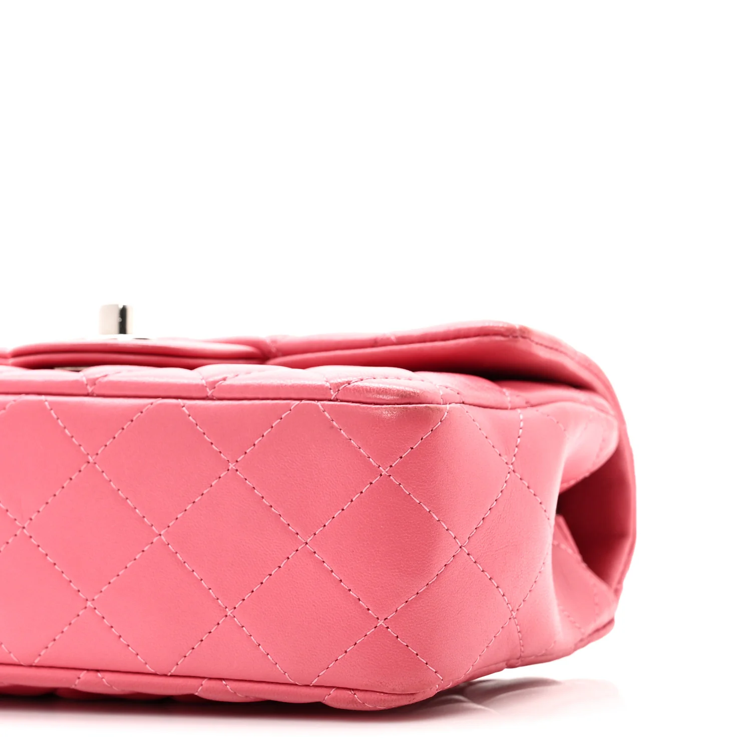 Lambskin Quilted Mini Rectangular Flap Pink - Image 10