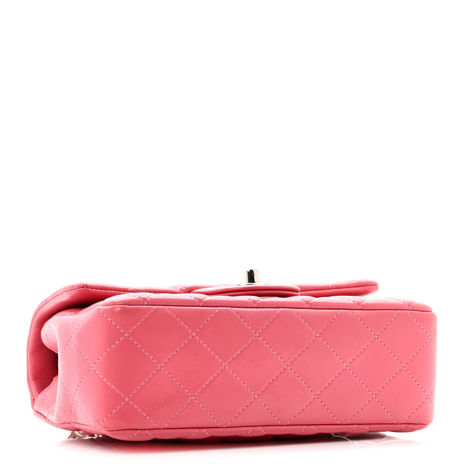 Lambskin Quilted Mini Rectangular Flap Pink - Image 4