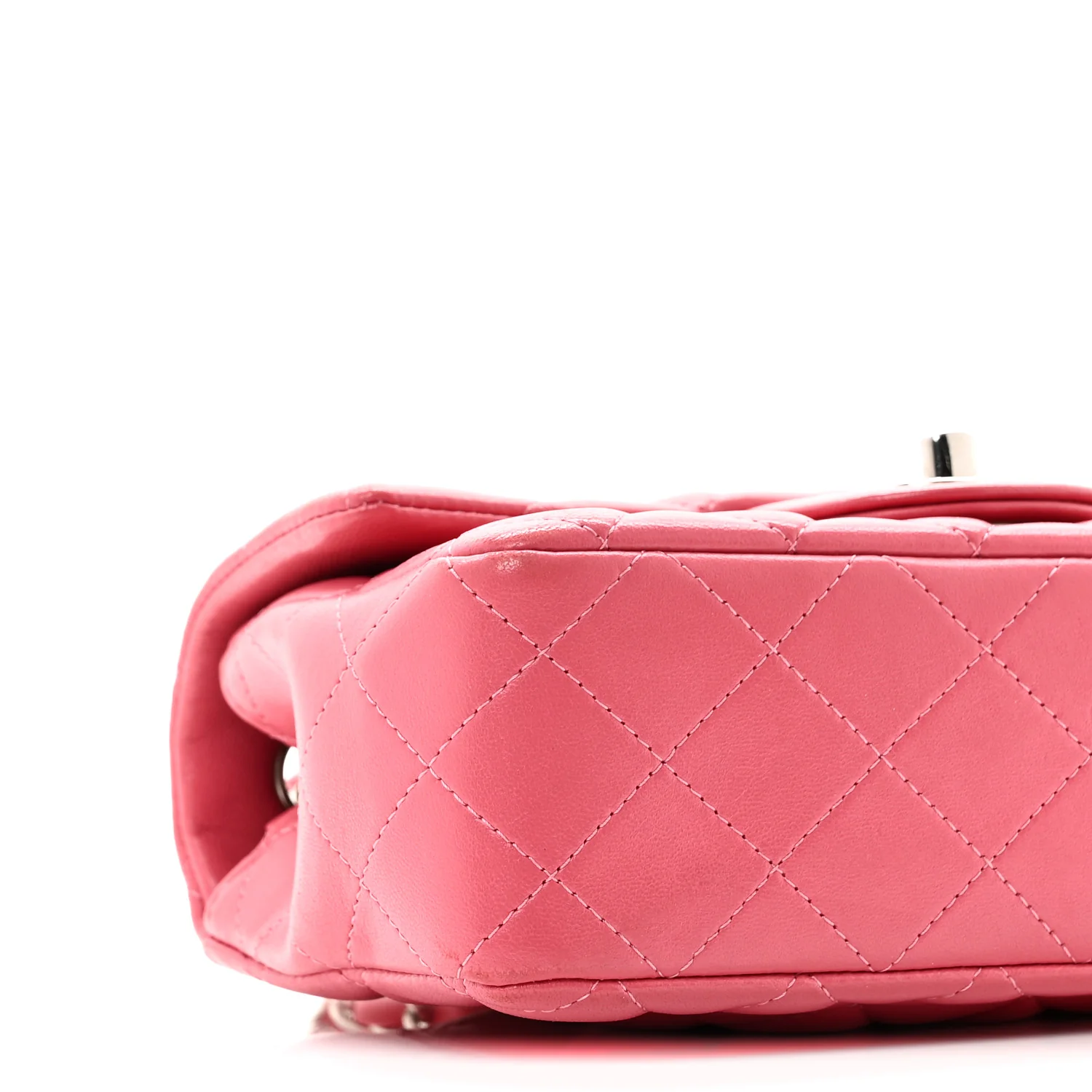 Lambskin Quilted Mini Rectangular Flap Pink - Image 9