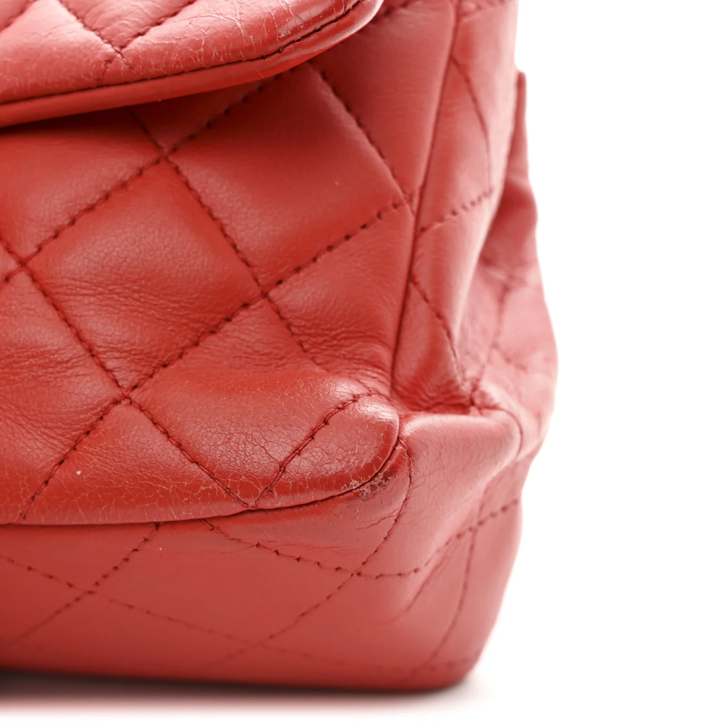 Lambskin Quilted Mini Rectangular Flap Red - Image 11